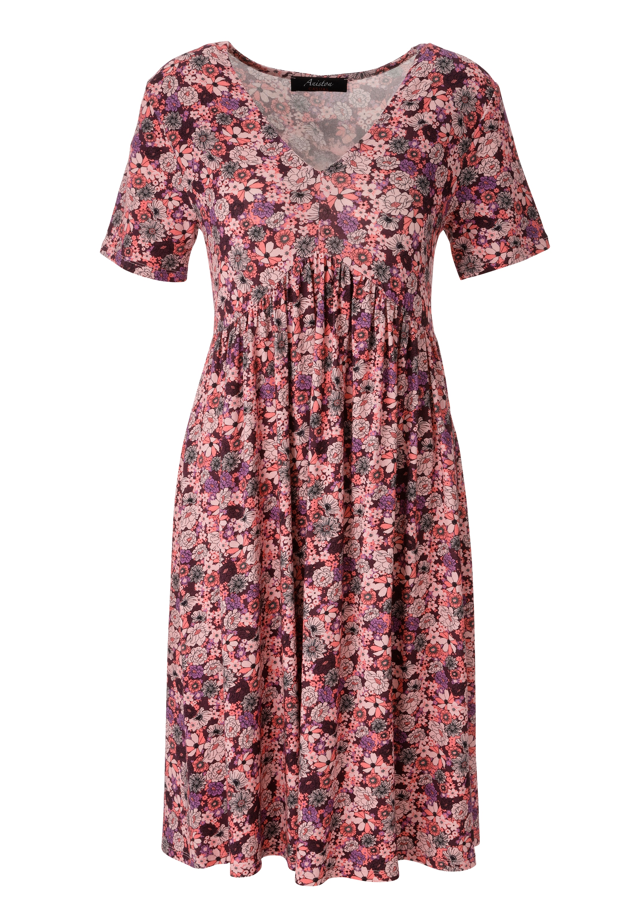Aniston CASUAL Sommerkleid allover mit grafischen Blüten bedruckt - NEUE KOLLEKTION