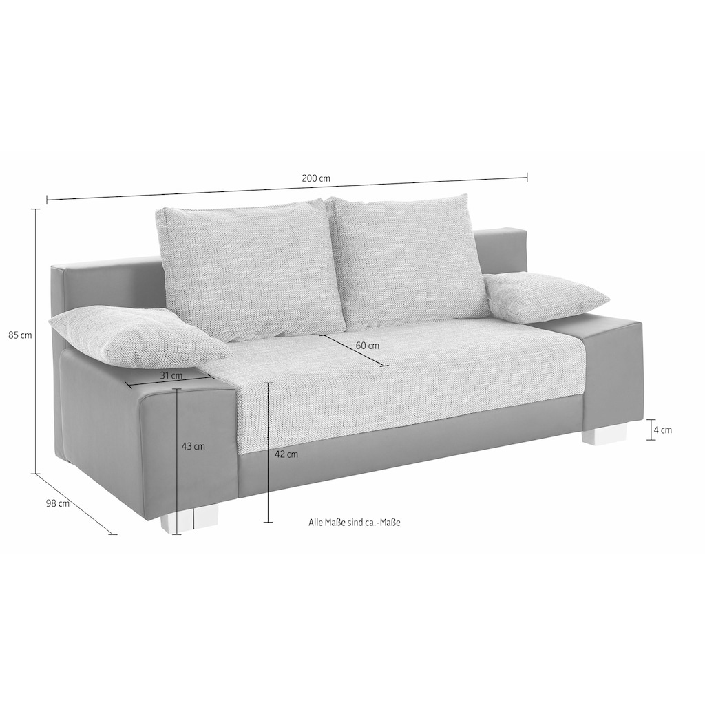 COLLECTION AB Schlafsofa »Max«, inklusive Bettkasten und Federkern