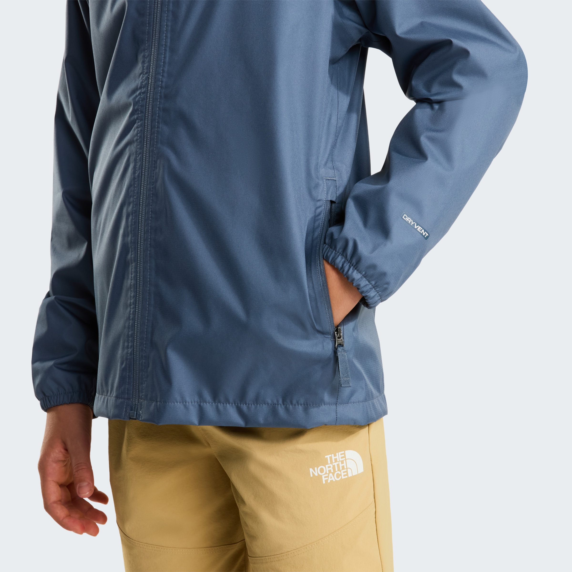 The North Face Regenjacke »TEEN ZIPLINE RAIN JACKET« für Jugendliche, mit fester Kapuze, mit RV-Garage