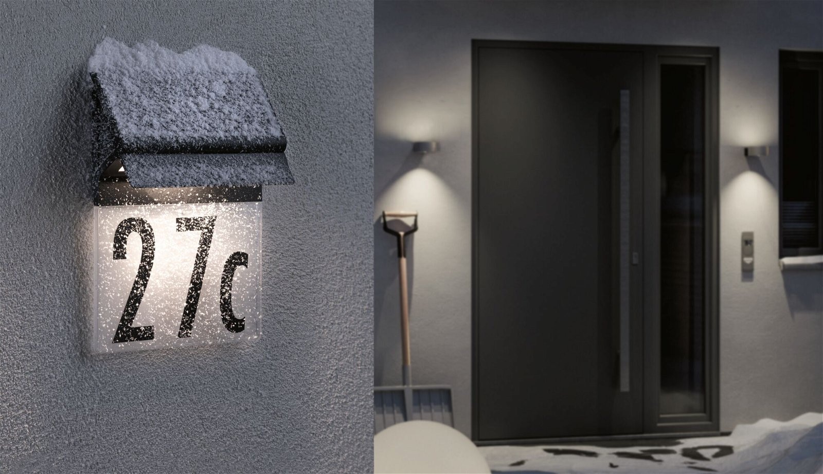 Paulmann LED Außen-Wandleuchte »Solar Hausnummernleuchte Neda IP44 3000K 14lm Schwarz«, 1 flammig