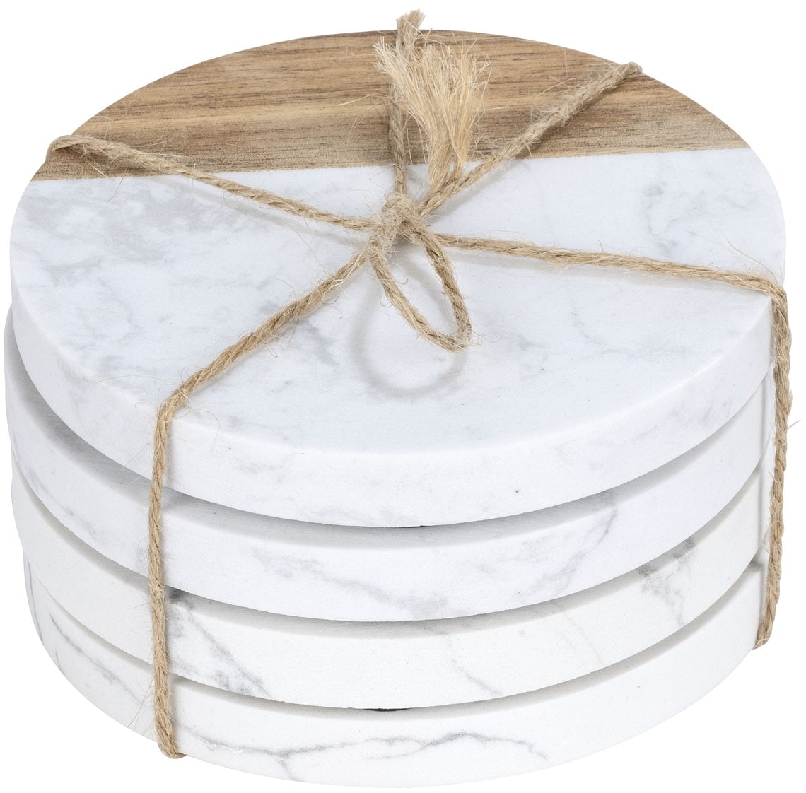 SCHÖNER WOHNEN-Kollektion Glasuntersetzer »Marnie« edle Getränkeuntersetzer aus Marmor & Akazienholz, für Gläser & Drinks