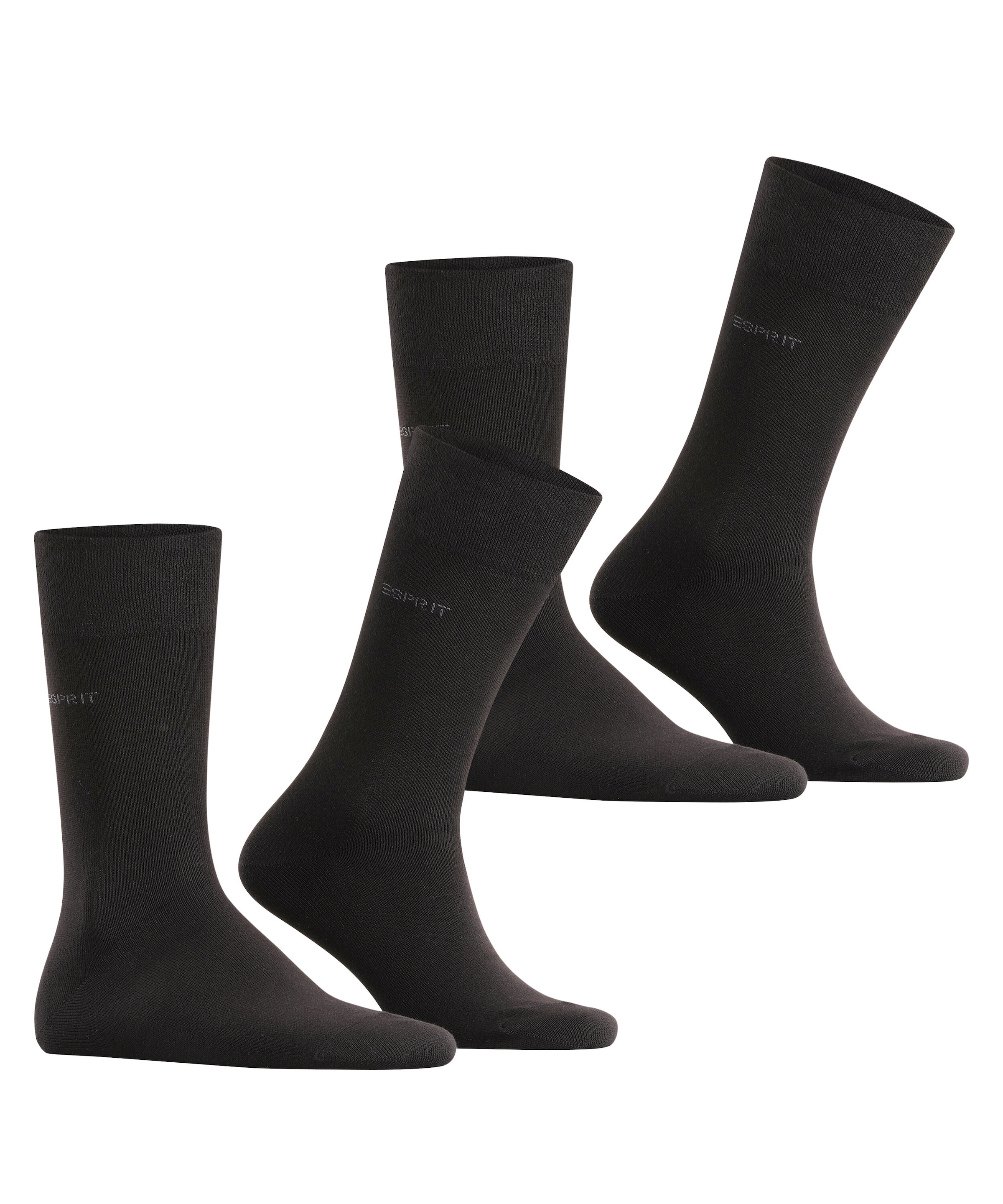 Esprit Socken »Basic Easy« 2 Paar, 2 Paar tlg. druckfreier, breiter Komfortbund, atmungsaktiv, uni Socken