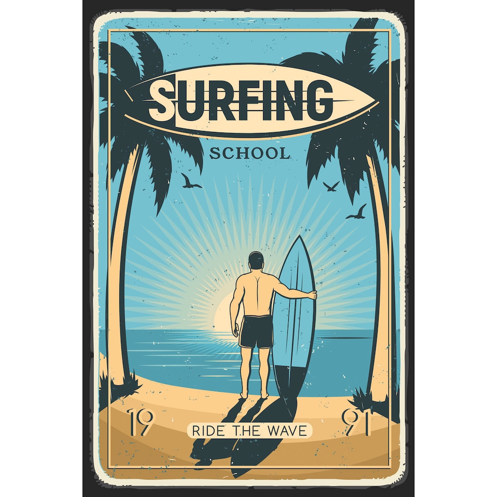 queence Metallbild »Surfing School«, (1 St.)