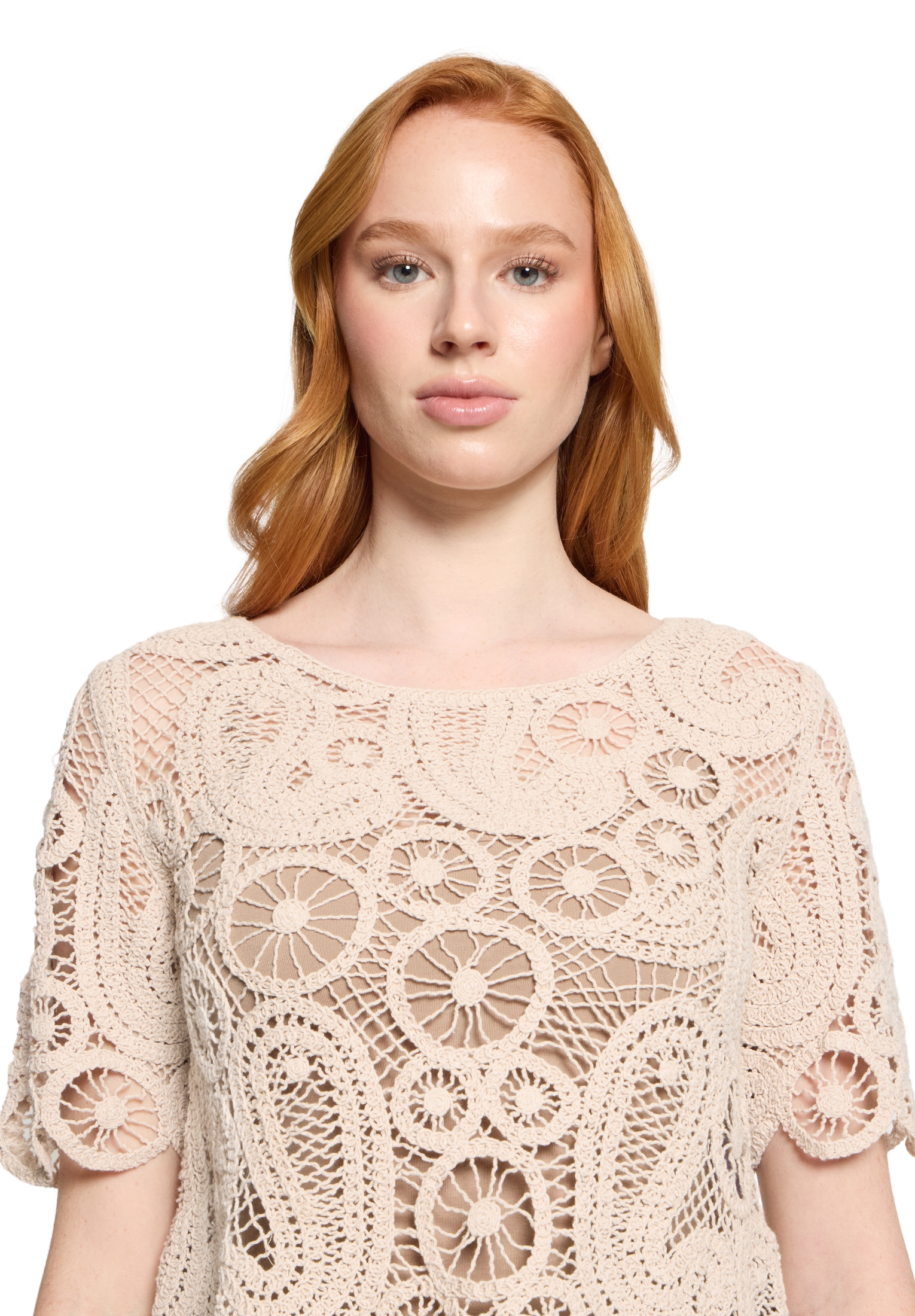 Betty Barclay Rundhalspullover »Lochstrick-Pullover mit U-Boot-Ausschnitt«
