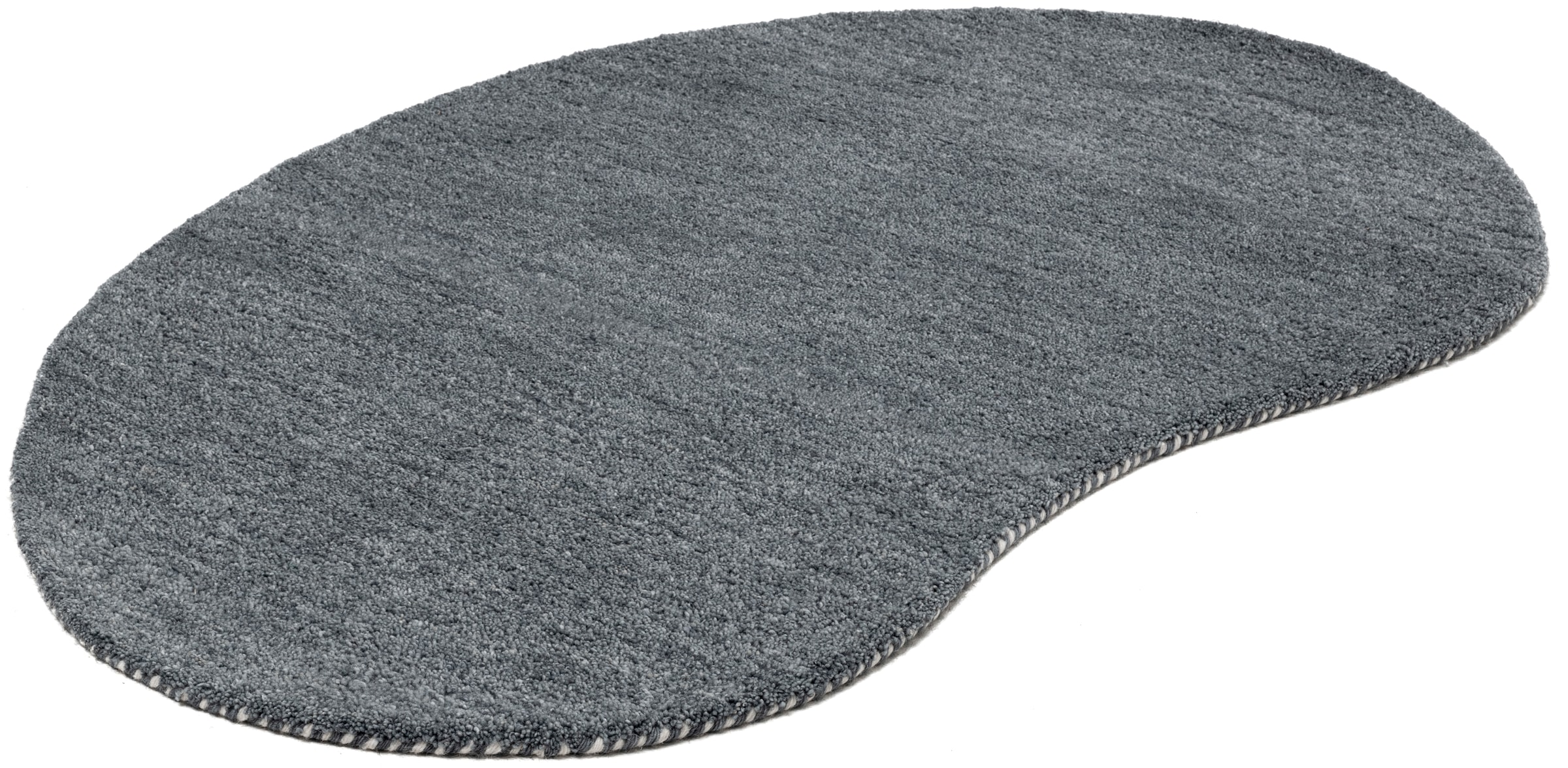 THEKO Wollteppich »Gabbeh Uni, Handweb Teppich, meliert, reine Wolle, handgewebt«, oval, 14 mm Höhe, Schlafzimmer, Wohnzimmer, Esszimmer, auch als Läufer, eckig oder rund