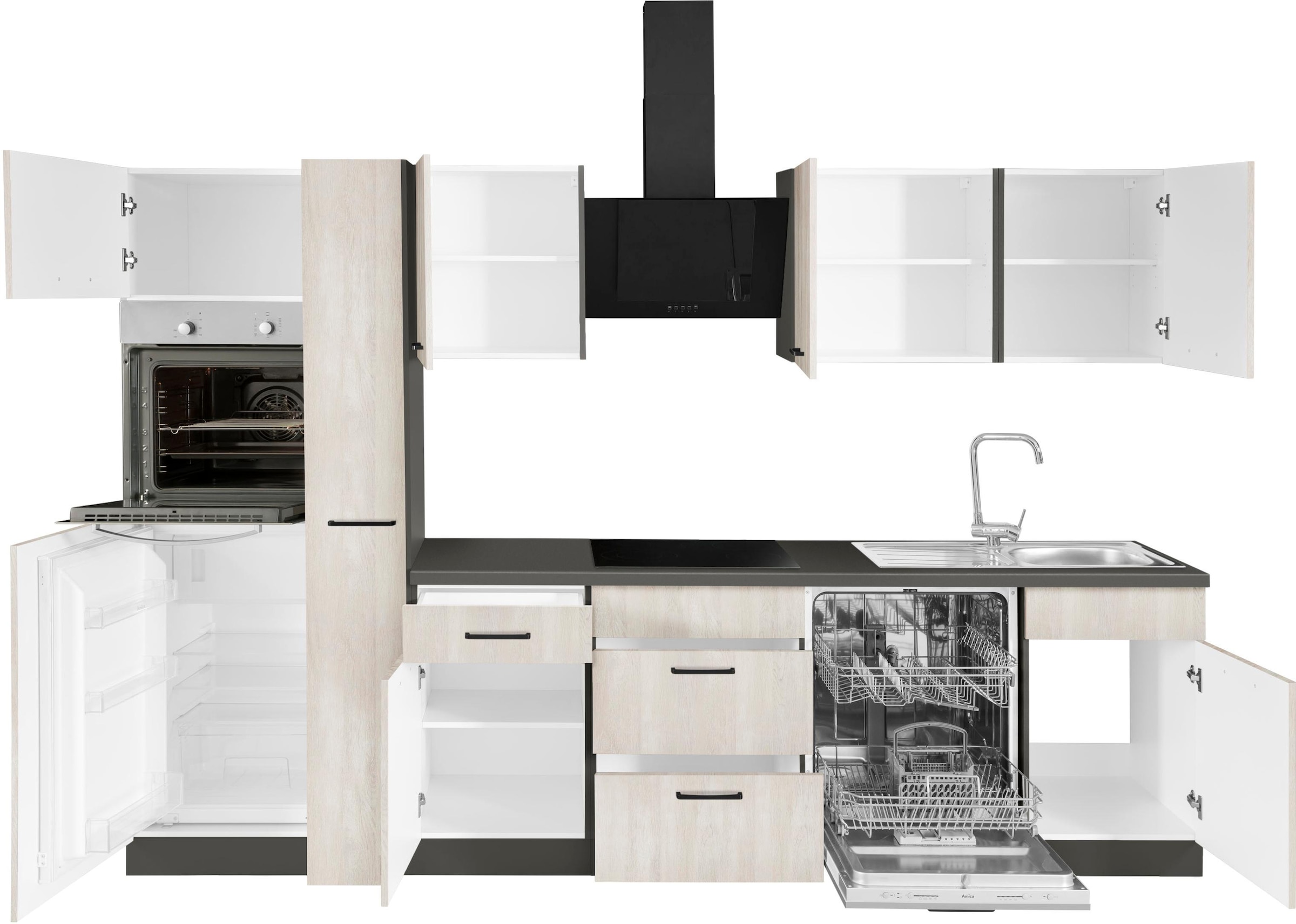 wiho Küchen Küchenzeile »Esbo«, Breite E-Geräte, OTTO ohne cm 310 bei