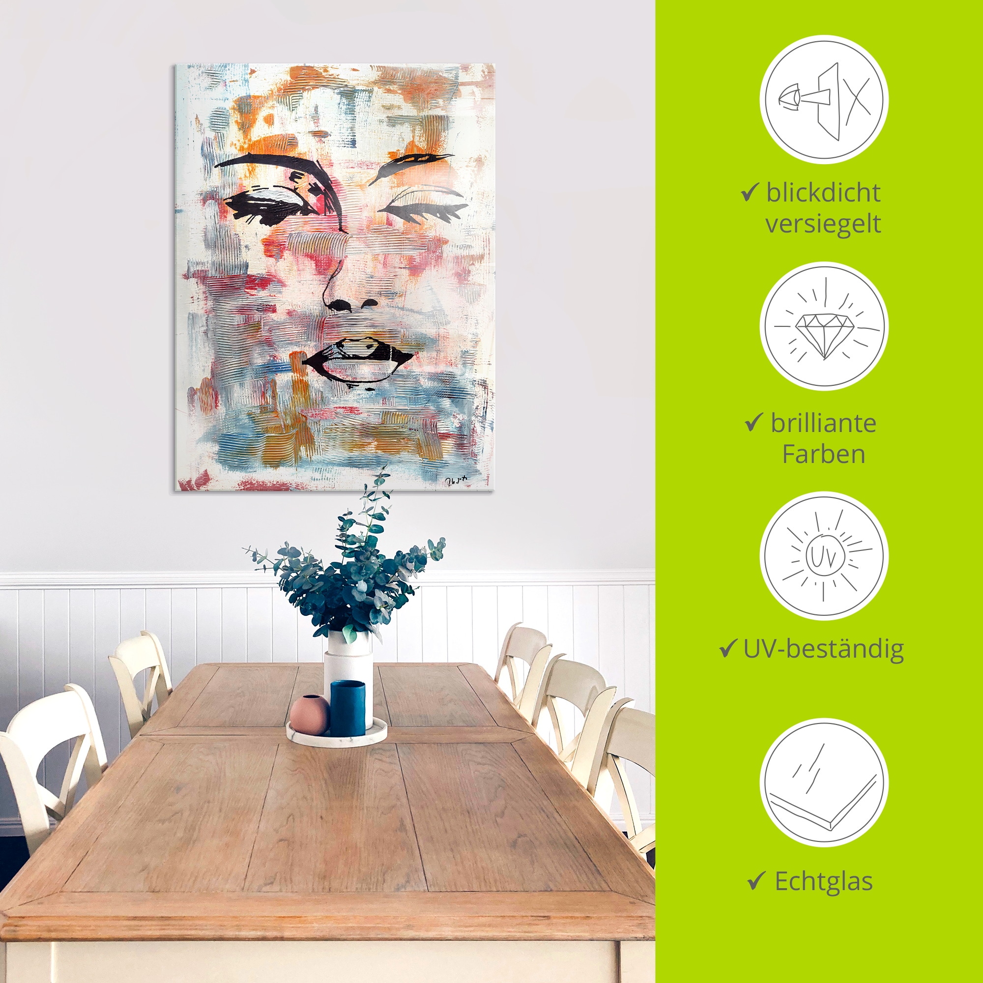 Artland Glasbild »Eine Frau aus einem anderen Universum« Bilder von Frauen 1 Stk. tlg. in verschiedenen Größen