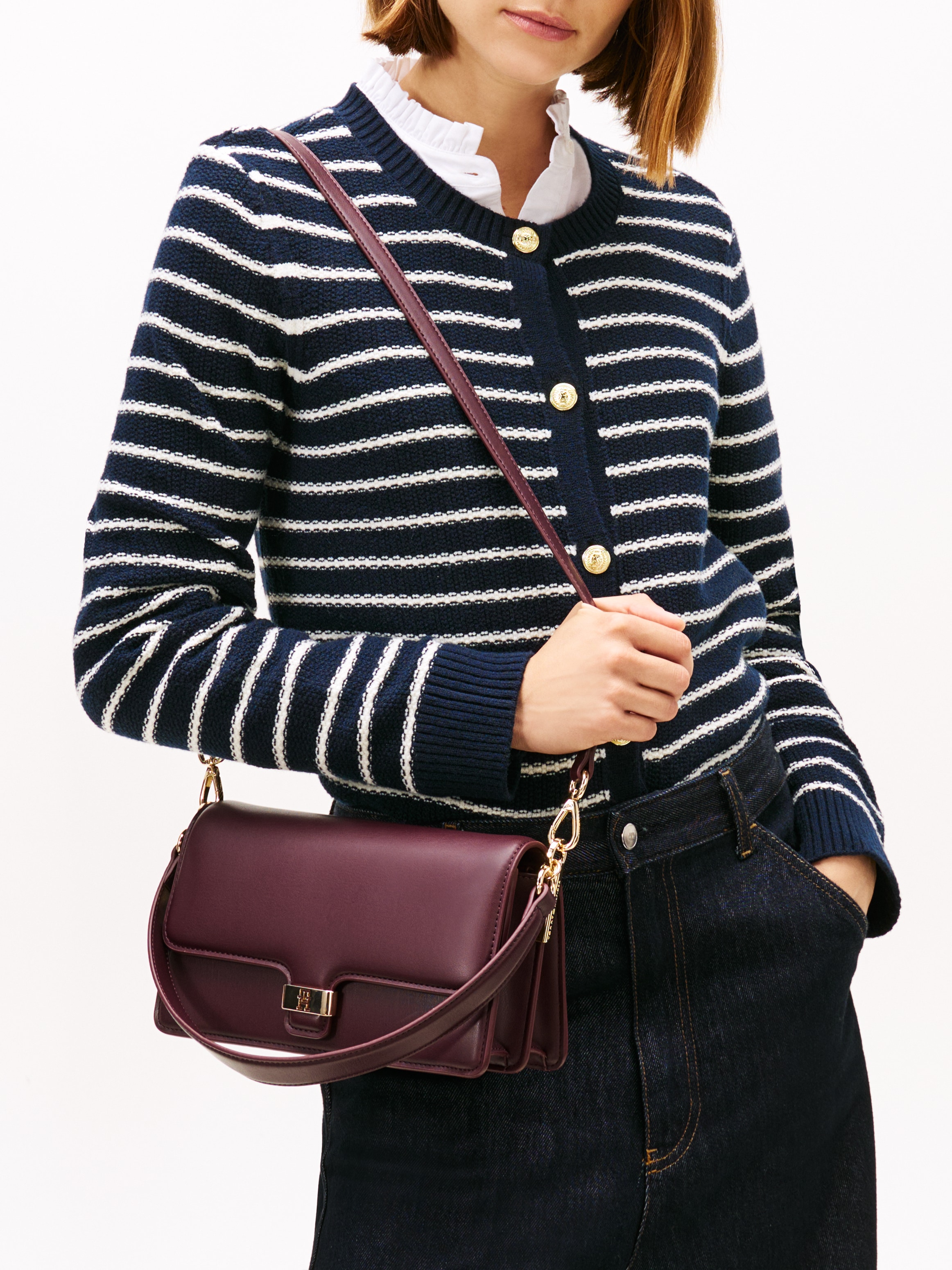 Tommy Hilfiger Umhängetasche »TH HERITAGE CONV CROSSOVER« , Damen Tragetasche, Abendtasche mit Logo-Schmuckelement