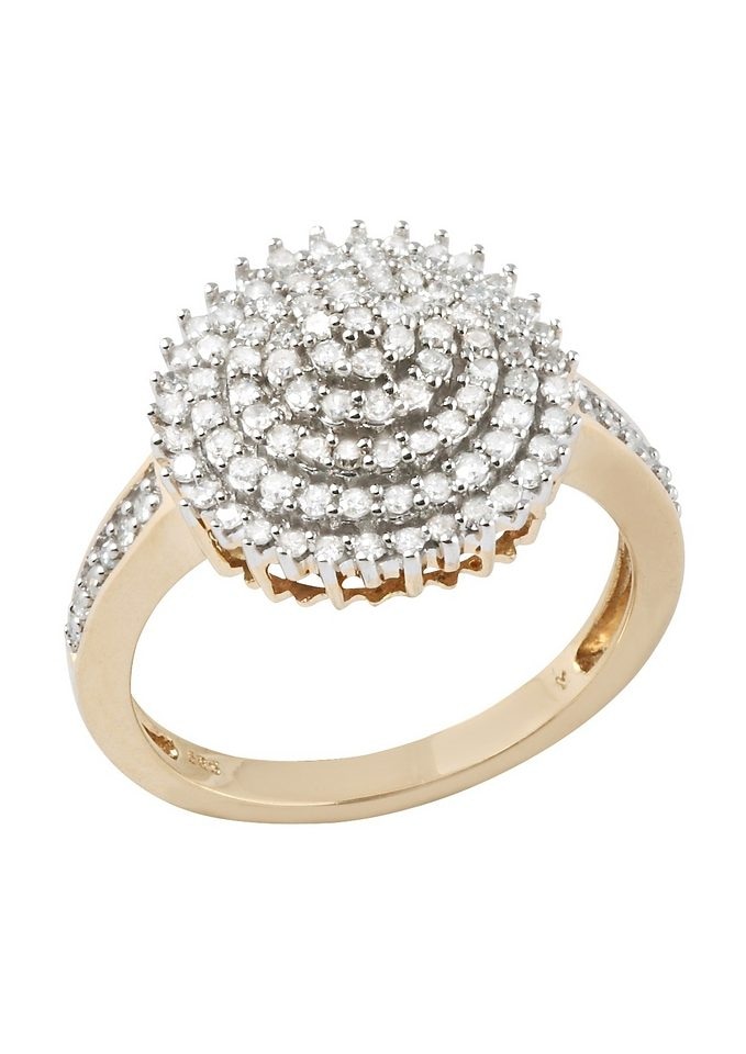 Firetti Diamantring »Schmuck Geschenk Gold 585 Damenring Goldring Diamant Blume«, mit Diamanten