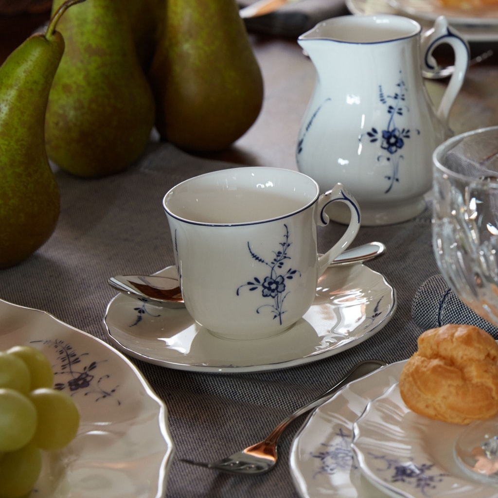 Villeroy & Boch Untertasse »Kaffeeuntertassen Vieux Luxembourg ø 14 cm 6er Set weiß-blau«