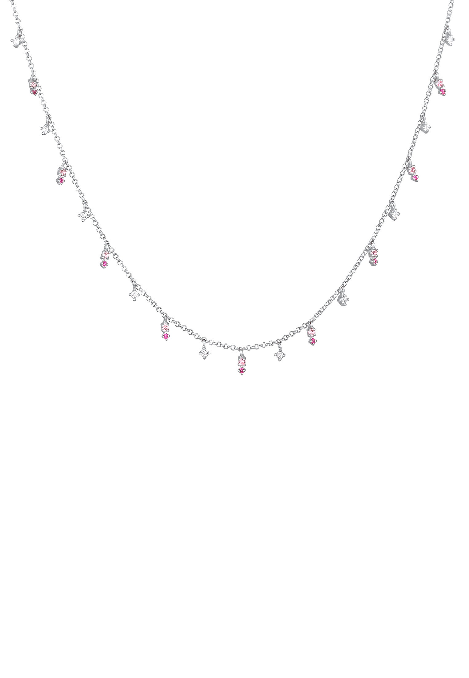 Elli Silberkette »Halskette Kristall Pink Rose Ohrhänger 925 Silber«