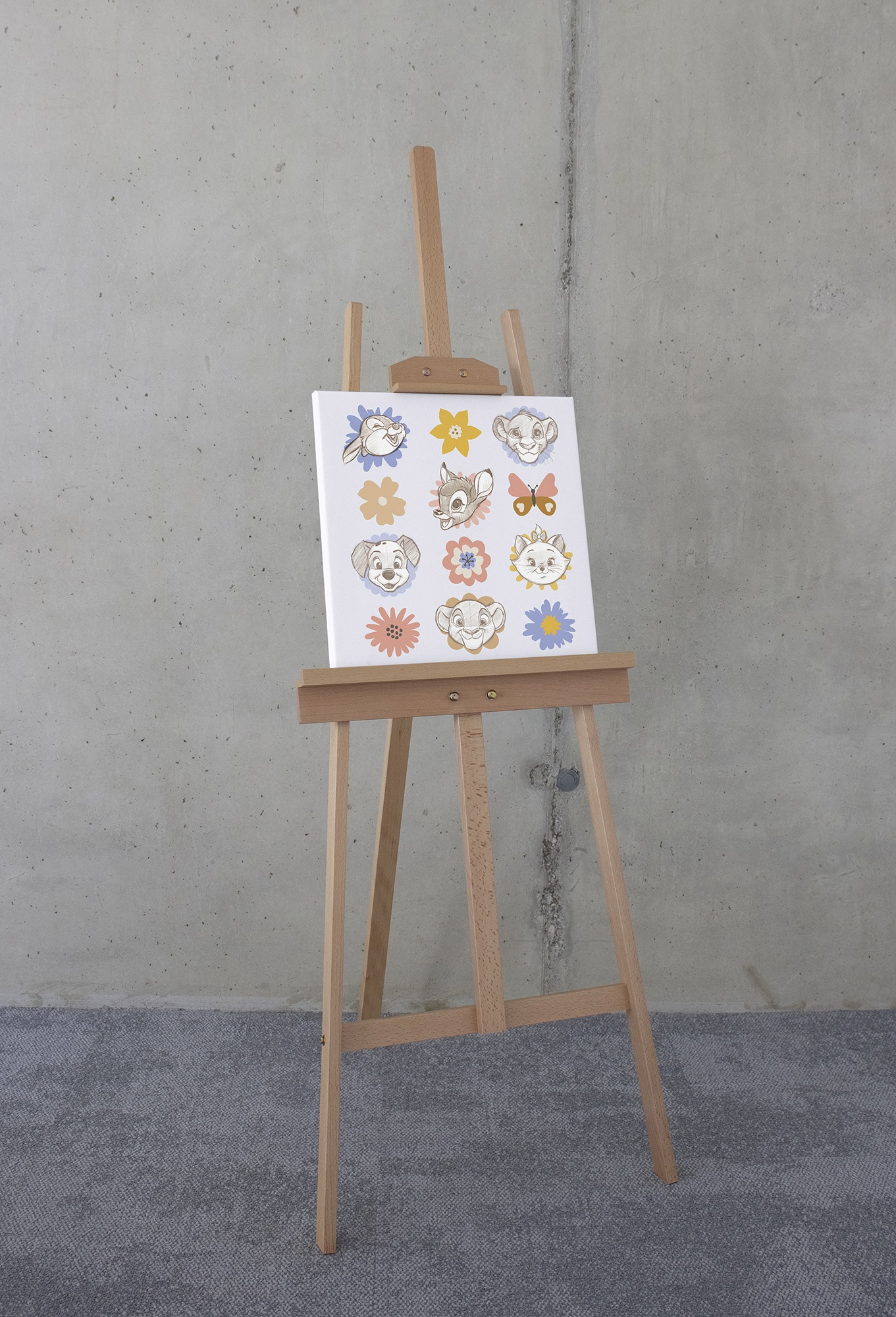 Komar Leinwandbild »Disney Classics Flowerheads«, Disney, (1 St.), 40 x 40 cm (Breite x Höhe) - Kinderzimmer, Dekoration