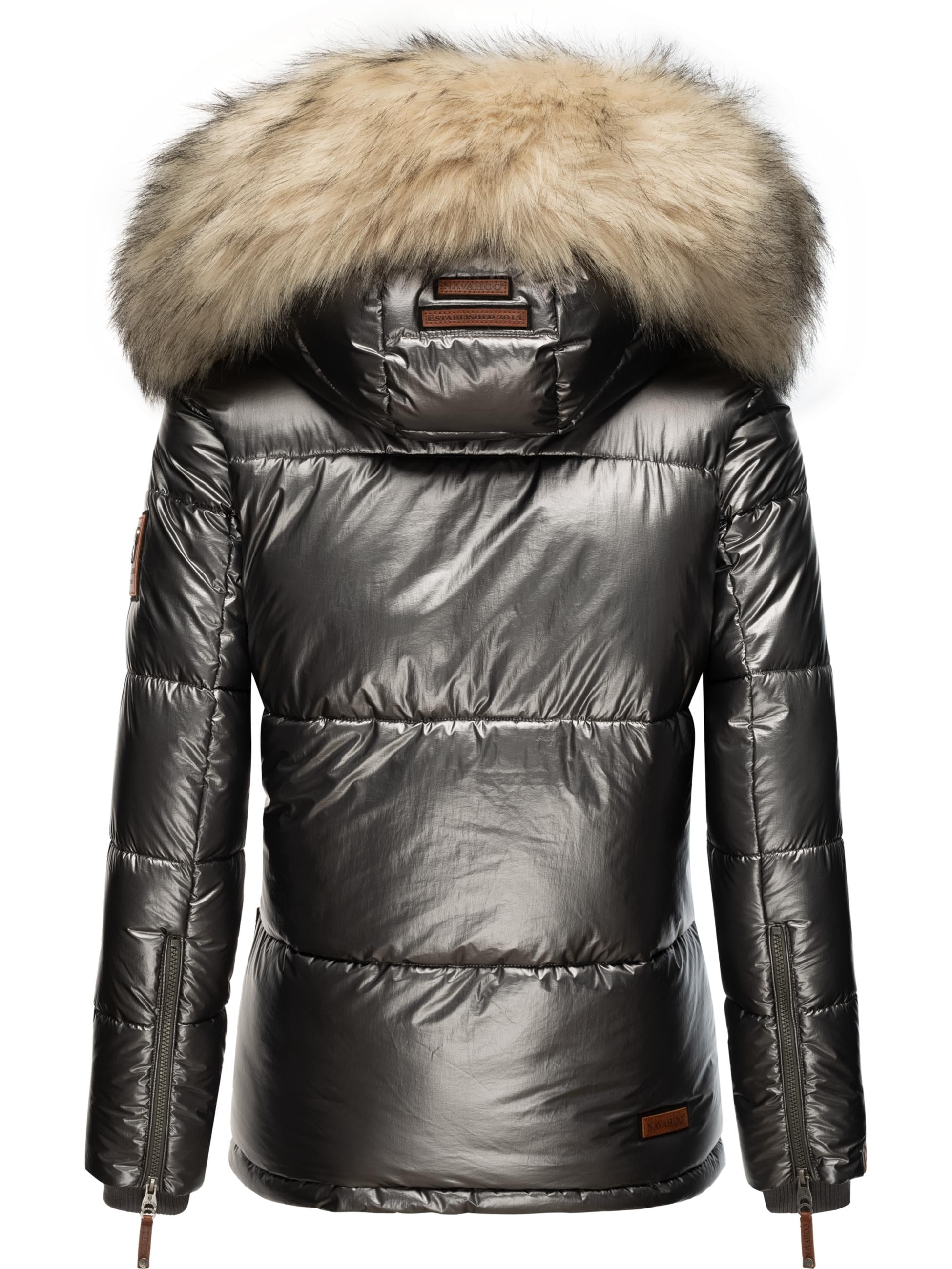 Navahoo Winterjacke »Winterjacke Tikunaa«, mit Kapuze, warm gefütterte Damen Steppjacke mit Kunstfellkapuze