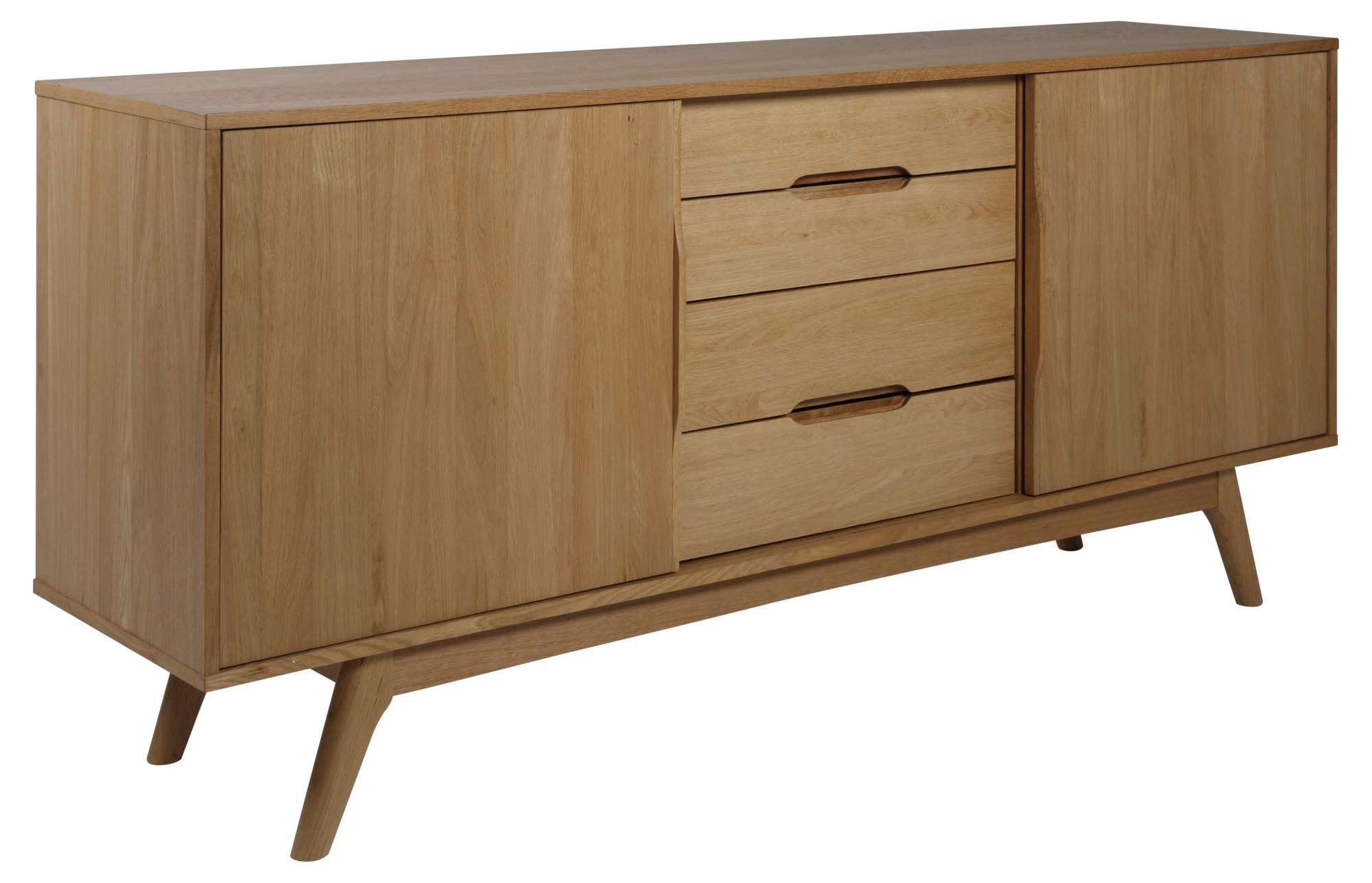 ACTONA GROUP Sideboard »Marte«, Anrichte, Eiche/Furnier, 2 Schiebetüren, 4 Schubladen, Breite 180 cm