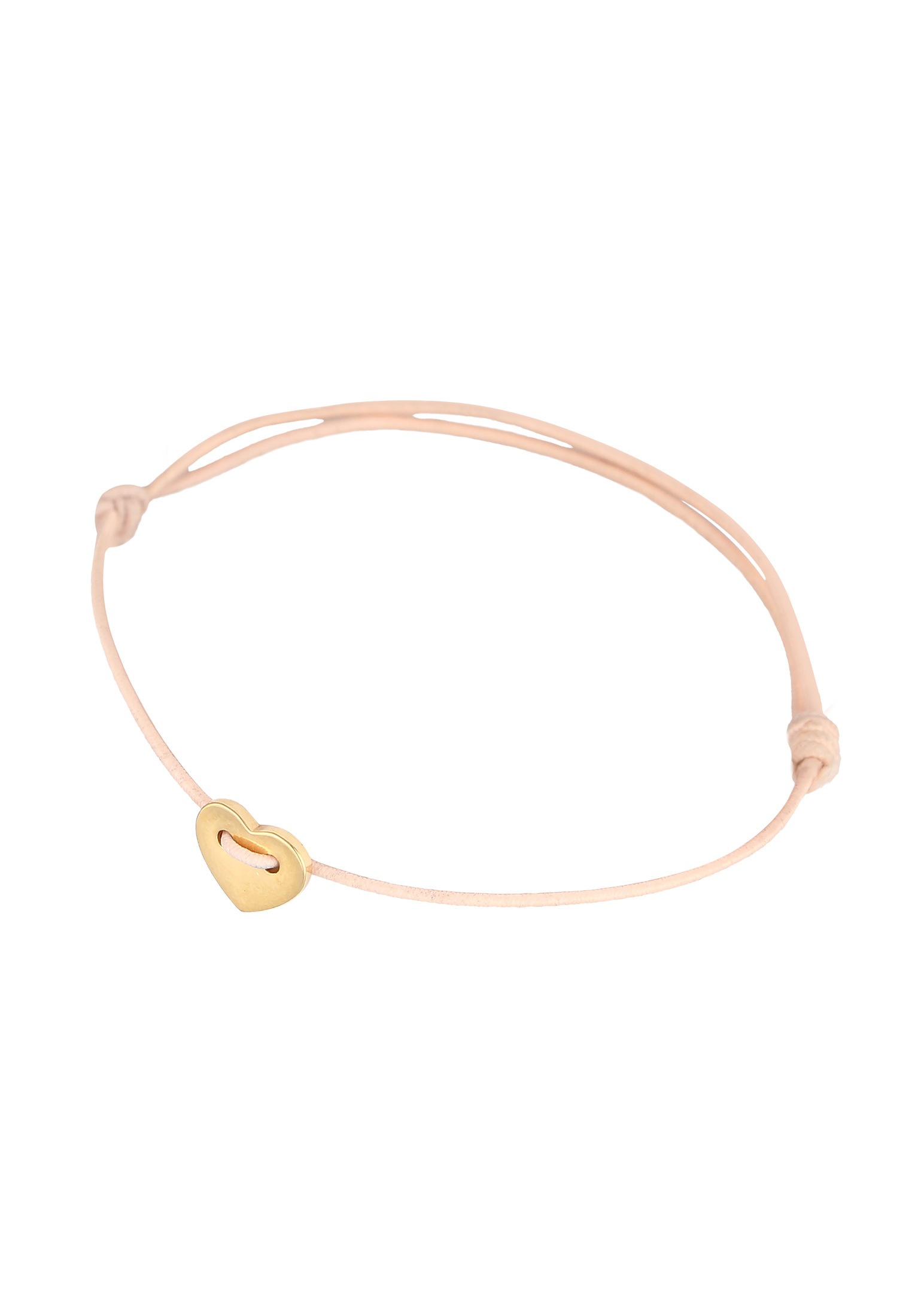 Elli Armkette »Armband Herz Liebe Textilband Trend 925 Silber vergoldet«