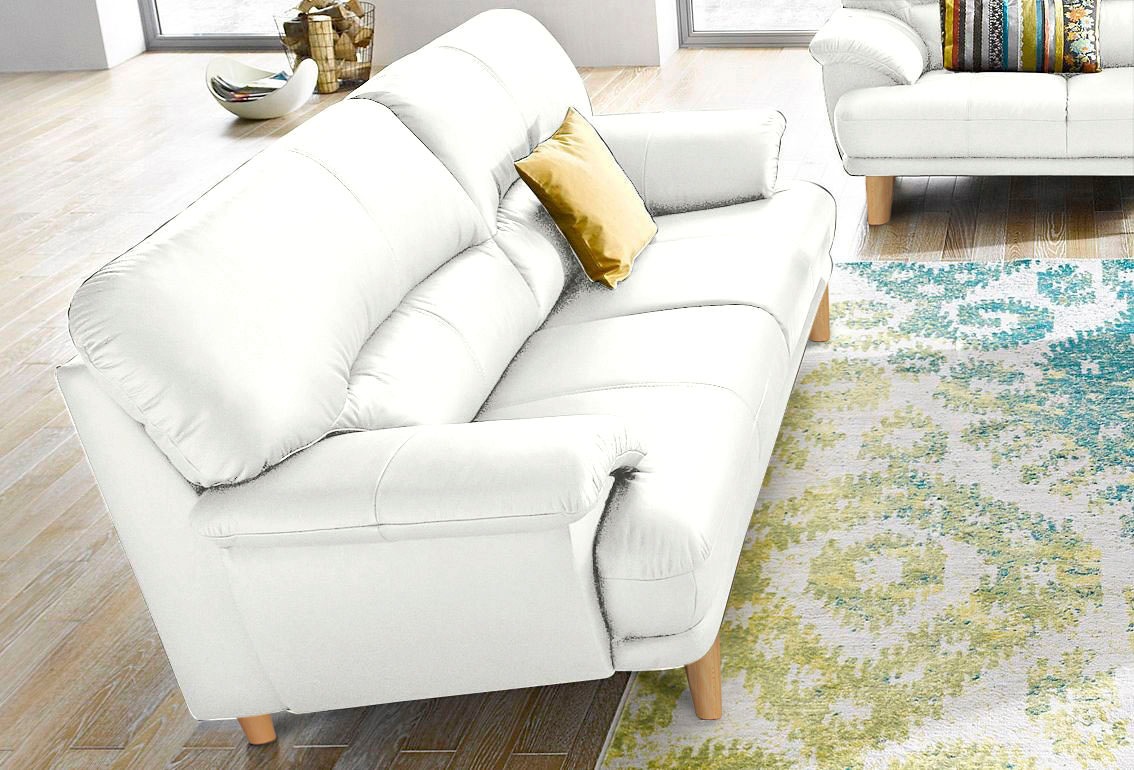 TRENDMANUFAKTUR 3-Sitzer »Cecilia, Sofa in italienischem Design« mit tollem Sitzkomfort, extrabequeme Armlehnen, Holzfüße