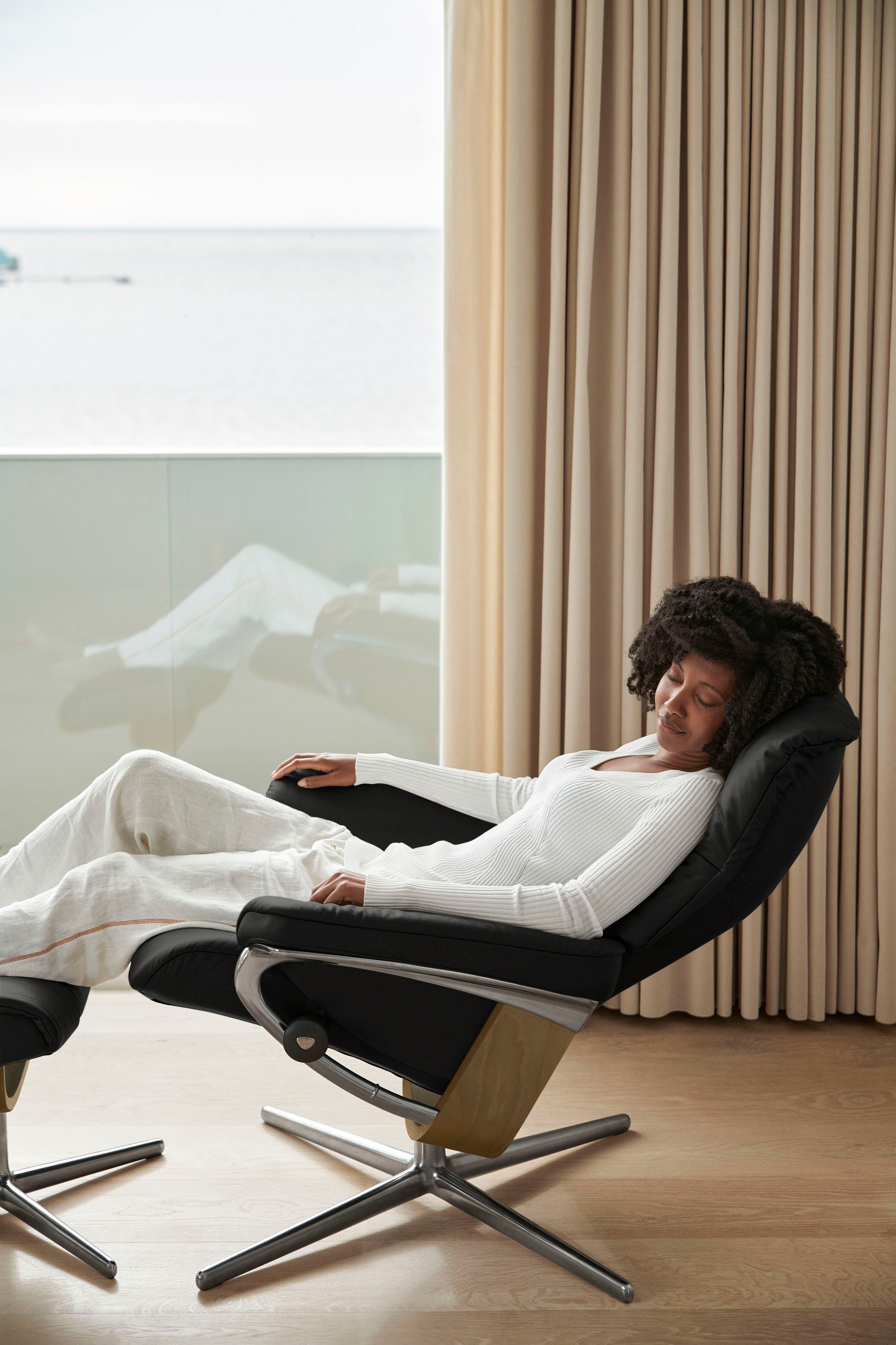 Stressless® Fußhocker »Mayfair«, mit Cross Base, Größe S, M & L, Holzakzent Eiche