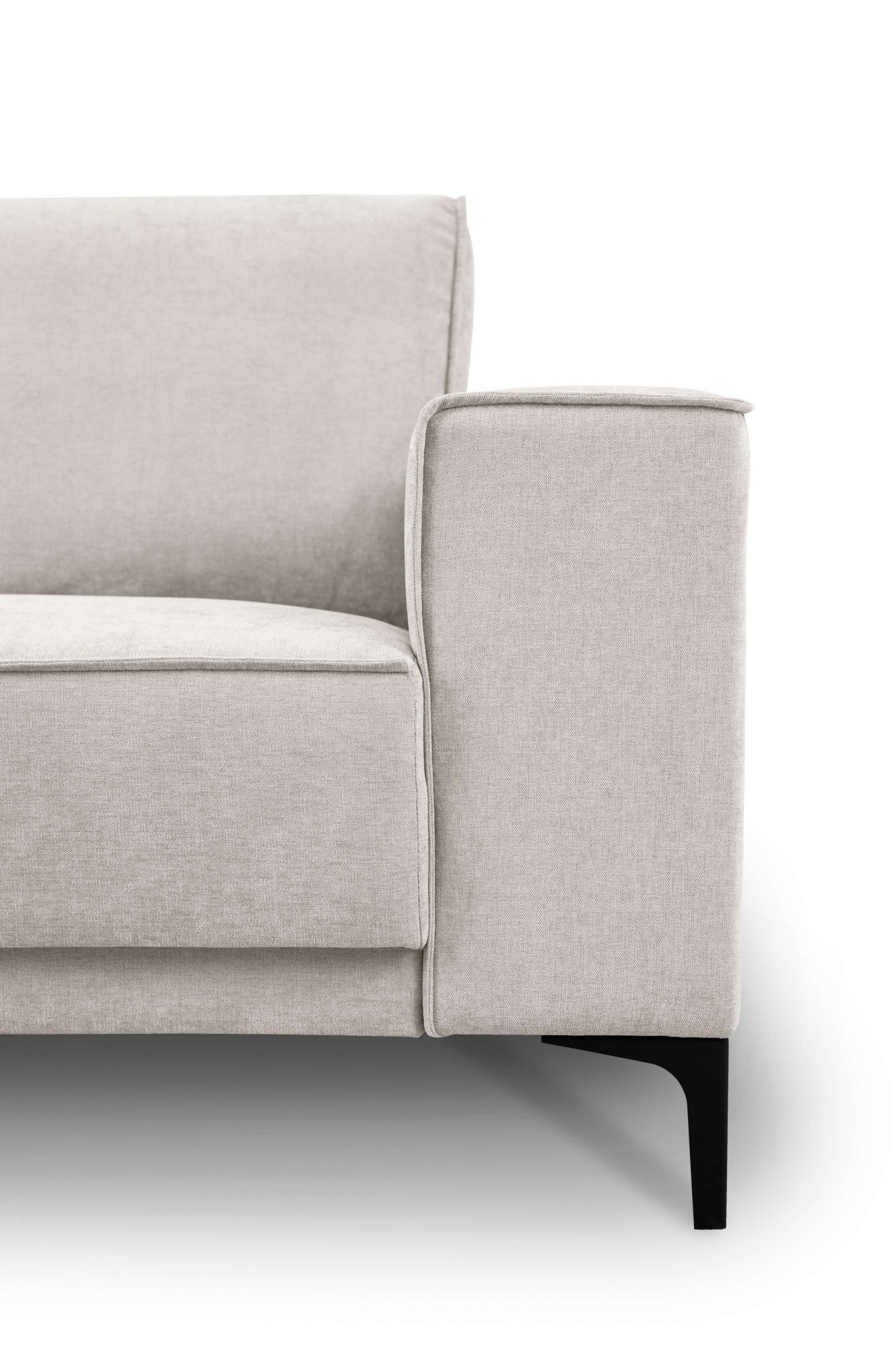 Places of Style 2-Sitzer »Kompaktsofa Oland, Struktur, Flachgewebe, Luxus-Microfaser, Boucle«, 164 cm, Wellenunterfederung, Skandi-Design, Metallfüße