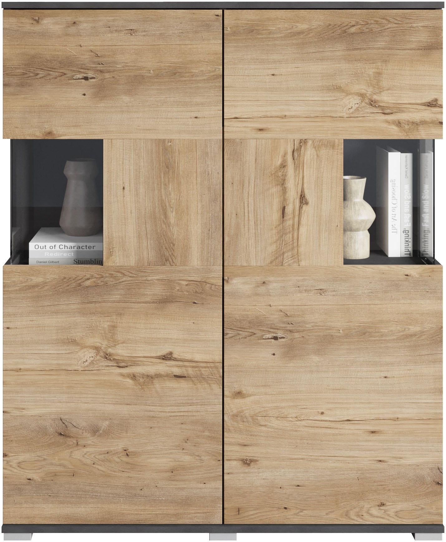 INOSIGN Highboard »Kenia«, (1 St.), Modernes Highboard mit Glastüren, Breite 100 cm