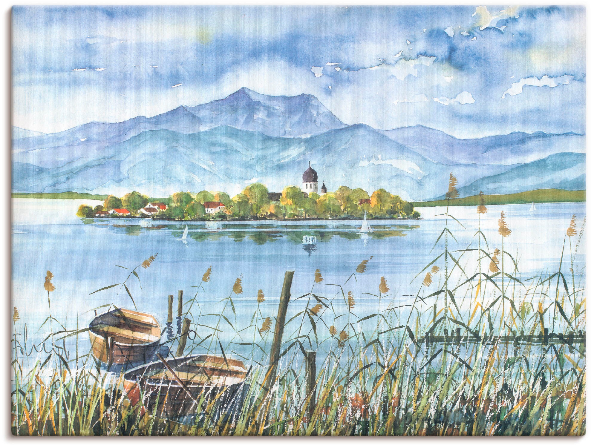 Artland Wandbild Leinwandbild, (1 St.), online Gewässer, als Poster bei in verschied. OTTO Größen »Seeblick Herreninsel«, kaufen