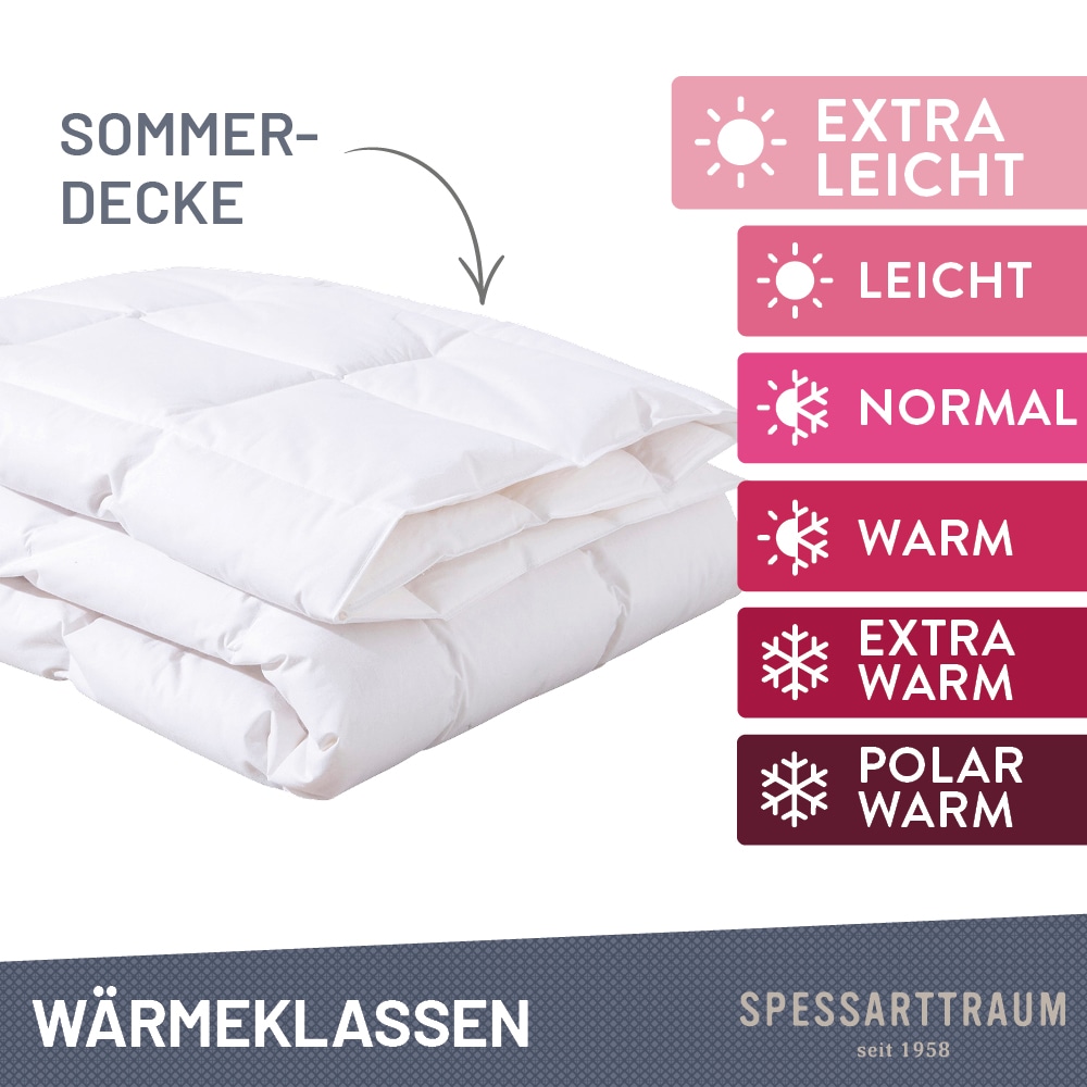 SPESSARTTRAUM Daunenbettdecke »Laax Bettdecke 135x200, 155x220 cm und  viele weitere Größen« extraleicht Füllung 100Daunen 1 Stk. tlg. Bettdecken Ganzjahresbettdecke, Winter, Sommer