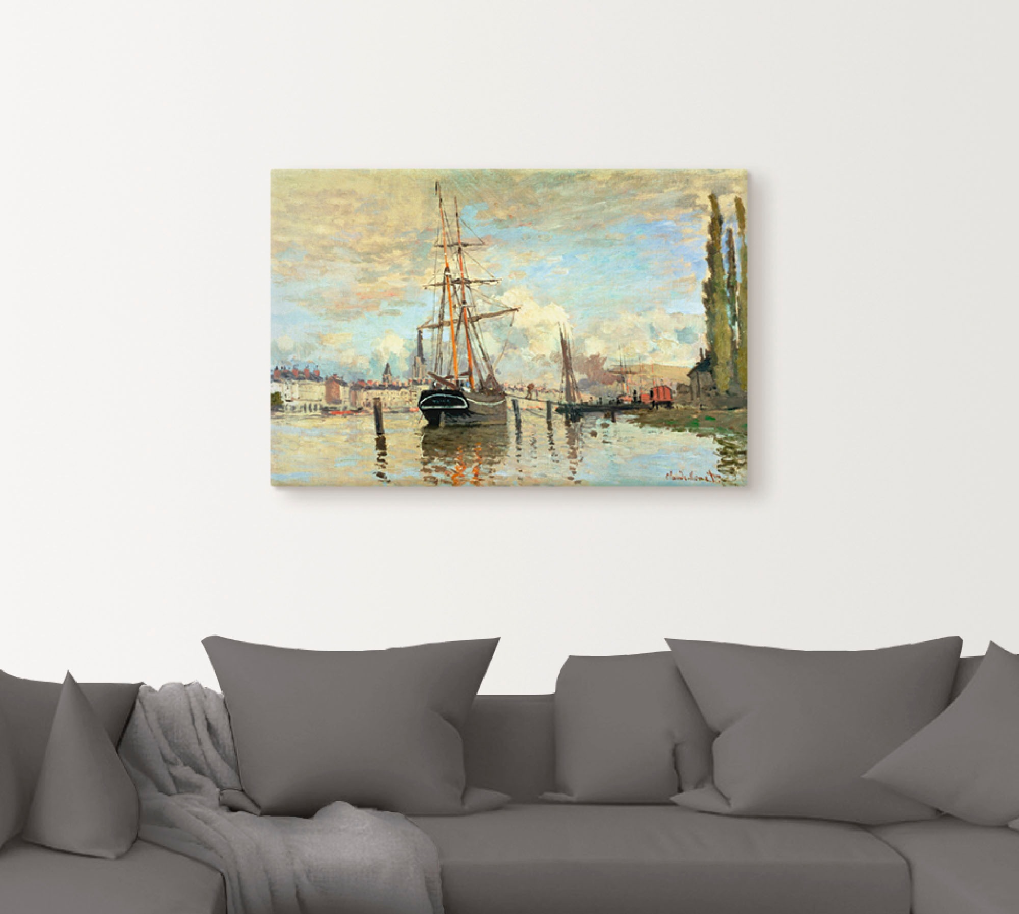 Artland Wandbild »Die Seine in Rouen. 1874.«, Boote & Schiffe, (1 St.), als Alubild, Outdoorbild, Leinwandbild, Poster in verschied. Größen