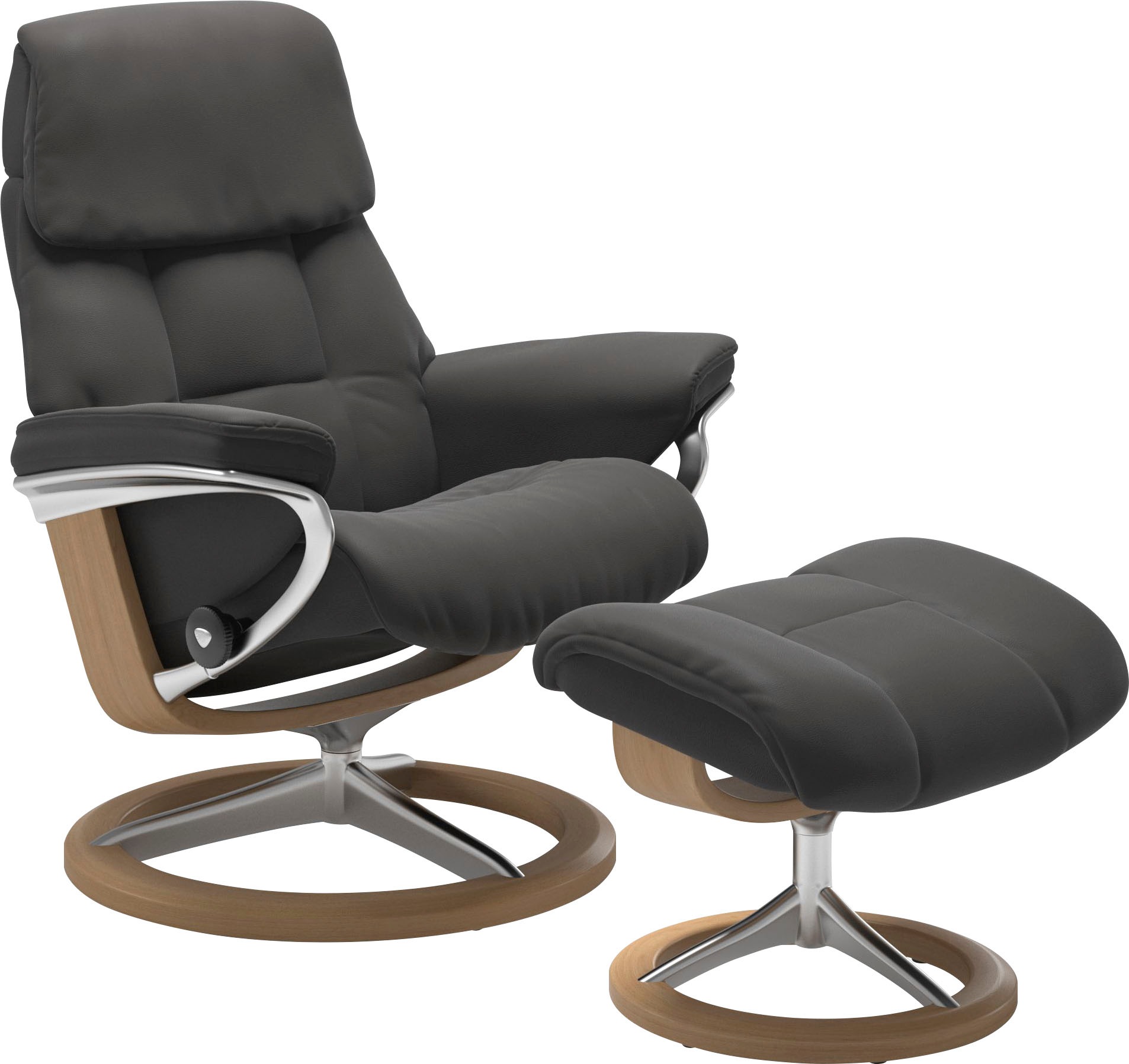 Stressless® Hocker »Ruby«, mit Signature Base, Gestell Eiche, Wenge, Braun & Schwarz