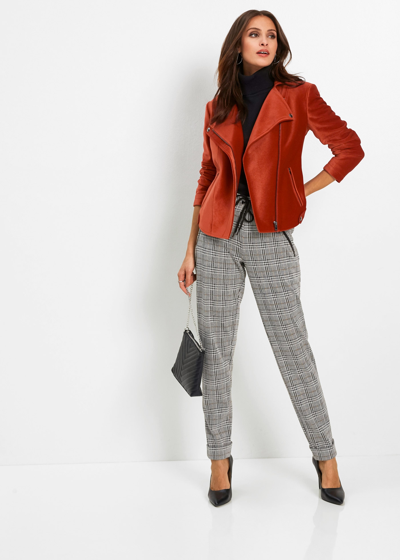 bonprix Schlupfhose »Glencheck-Schlupfhose«  aus Polyester, Viskose und Elasthan, lockere Passform