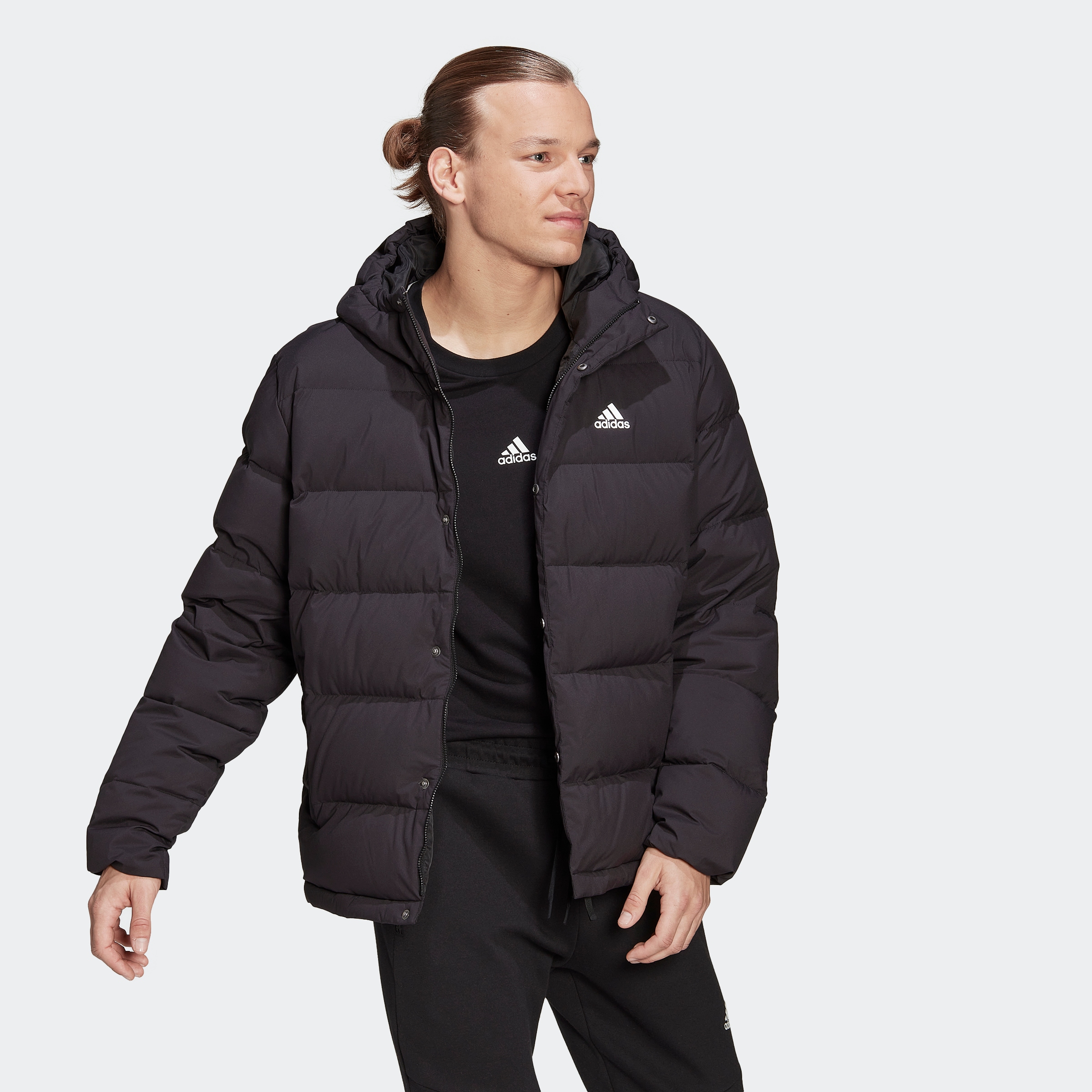 adidas Sportswear Outdoorjacke »HELIONIC HOODED DAUNENJACKE«, mit Kapuze