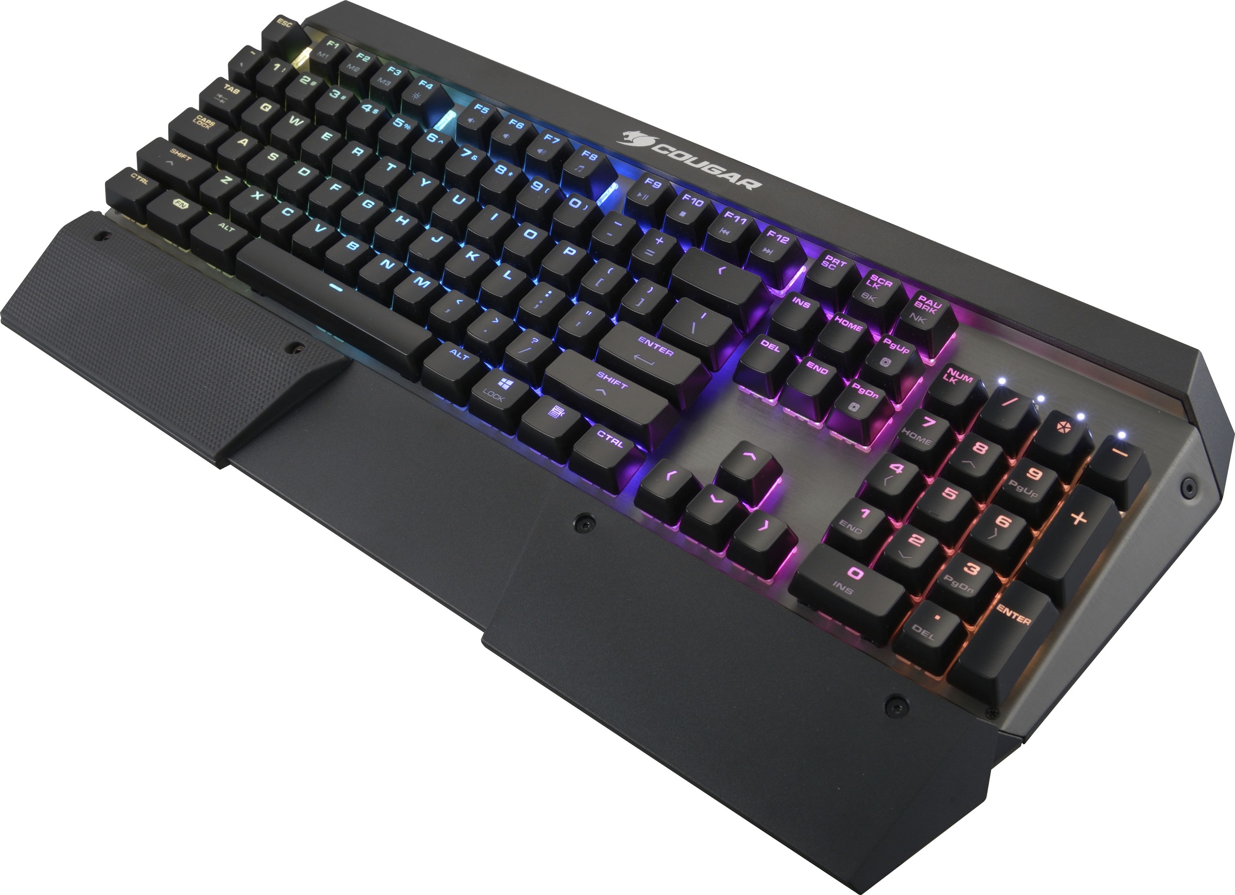 Cougar Gaming-Tastatur »ULTIMUS RGB Mechanisch«, (Easy-Switch-Fn-Tasten-Lautstärkeregler-Makro-Tasten-Multimedia-Tasten-Profil-Speicher-Windows-Sperrtaste-Ziffernblock), CHERRY RGB MX-Tasten