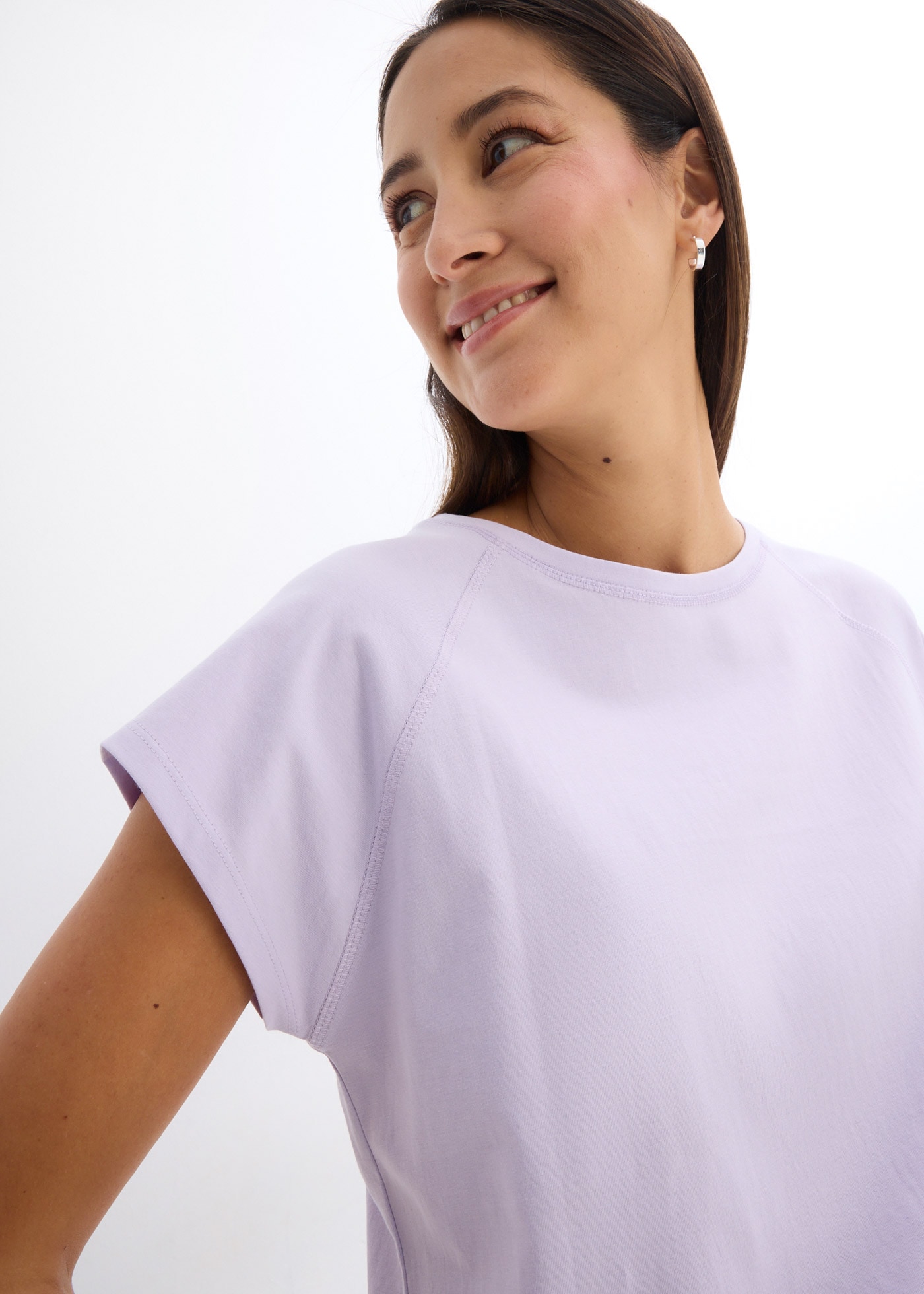 bonprix T-Shirt bequeme Passform, Raglan-Kurzarm, aus Baumwolle