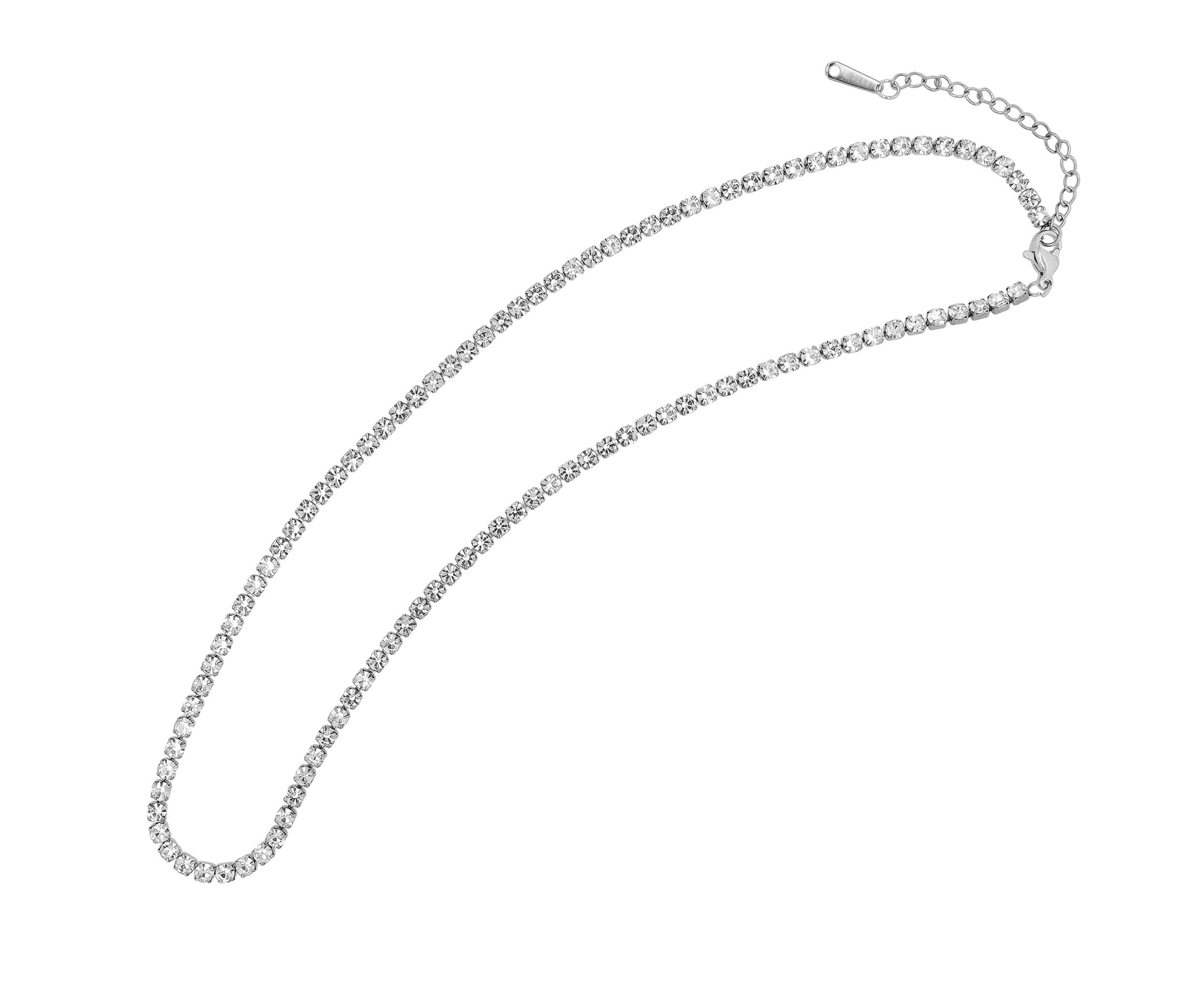 Adelia´s Edelstahlkette »Adelia's Damen Edelstahl Tenniskette Halskette 40 cm + 5.0 cm«