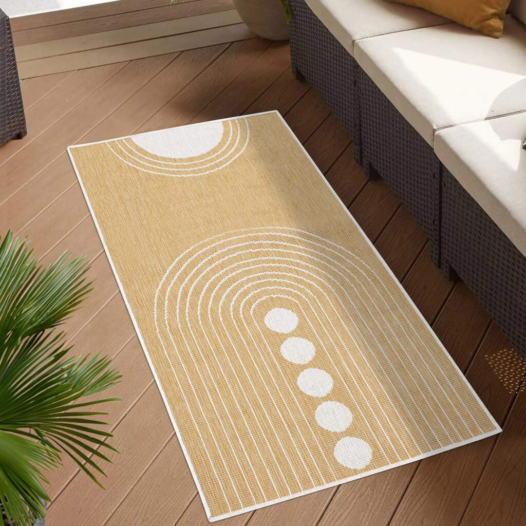 Carpet City Outdoorteppich »DUO RUG 5739«, rechteckig, 5 mm Höhe, Wendeteppich Wetterfest In- & Outdoor, Balkon, Terrasse, Wohnzimmer