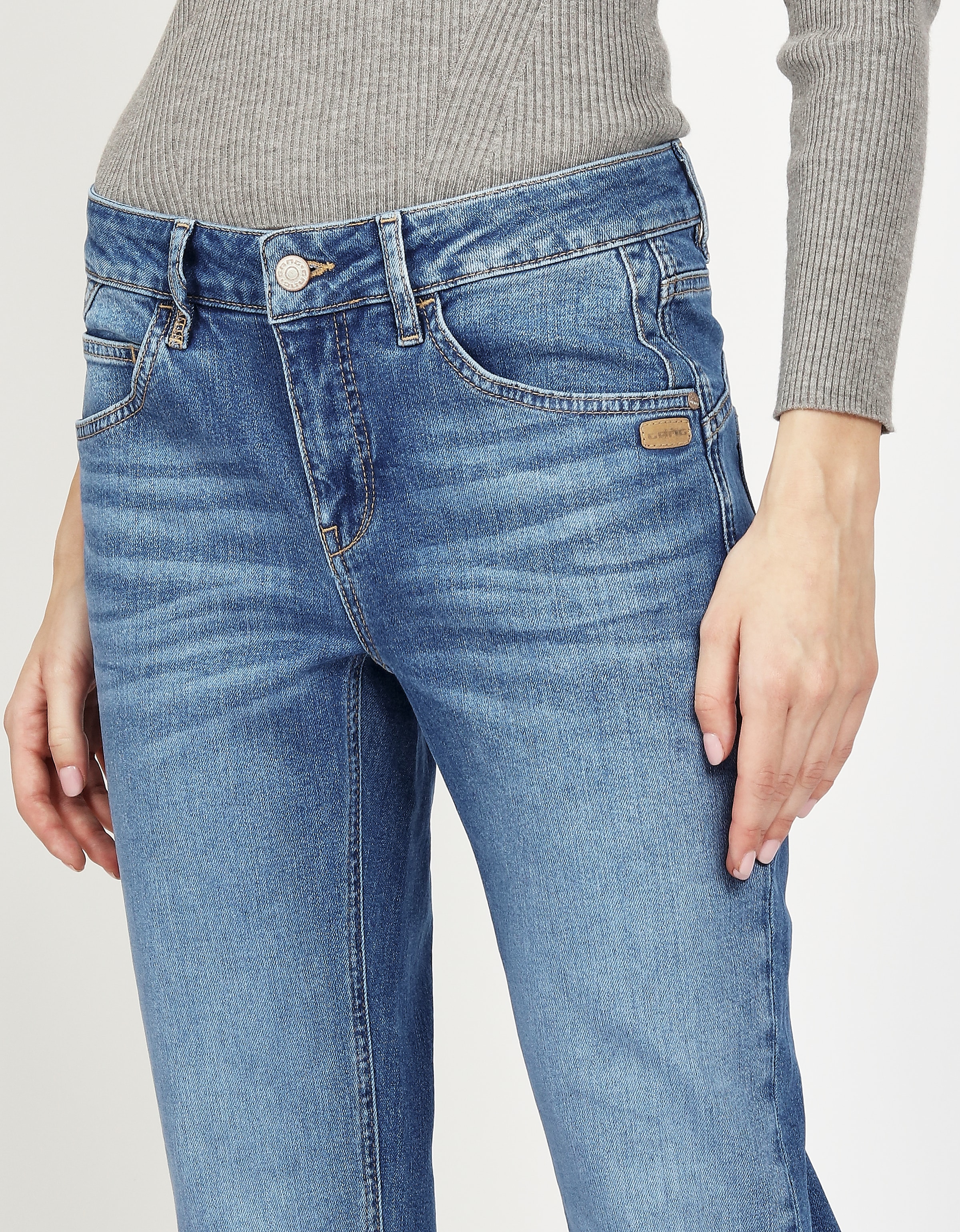 GANG 5-Pocket-Jeans »94JOLINE BOYFRIEND«, in cropped Länge