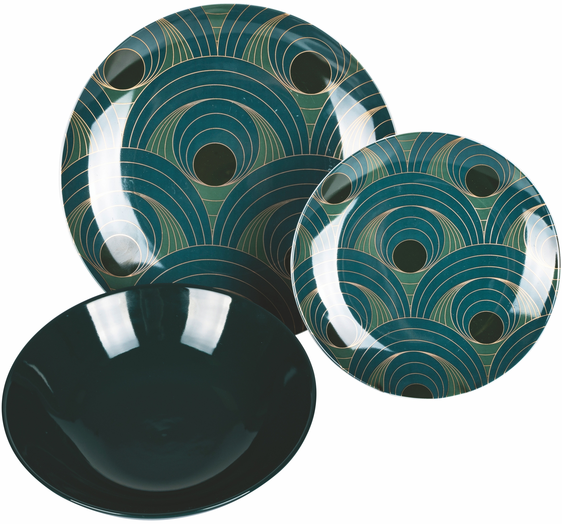 Villa d'Este Teller-Set »Geschirr-Set Vetiver«, (Set, 18 tlg.), Service, Tafelservice, 18 Teile, für 6 Personen