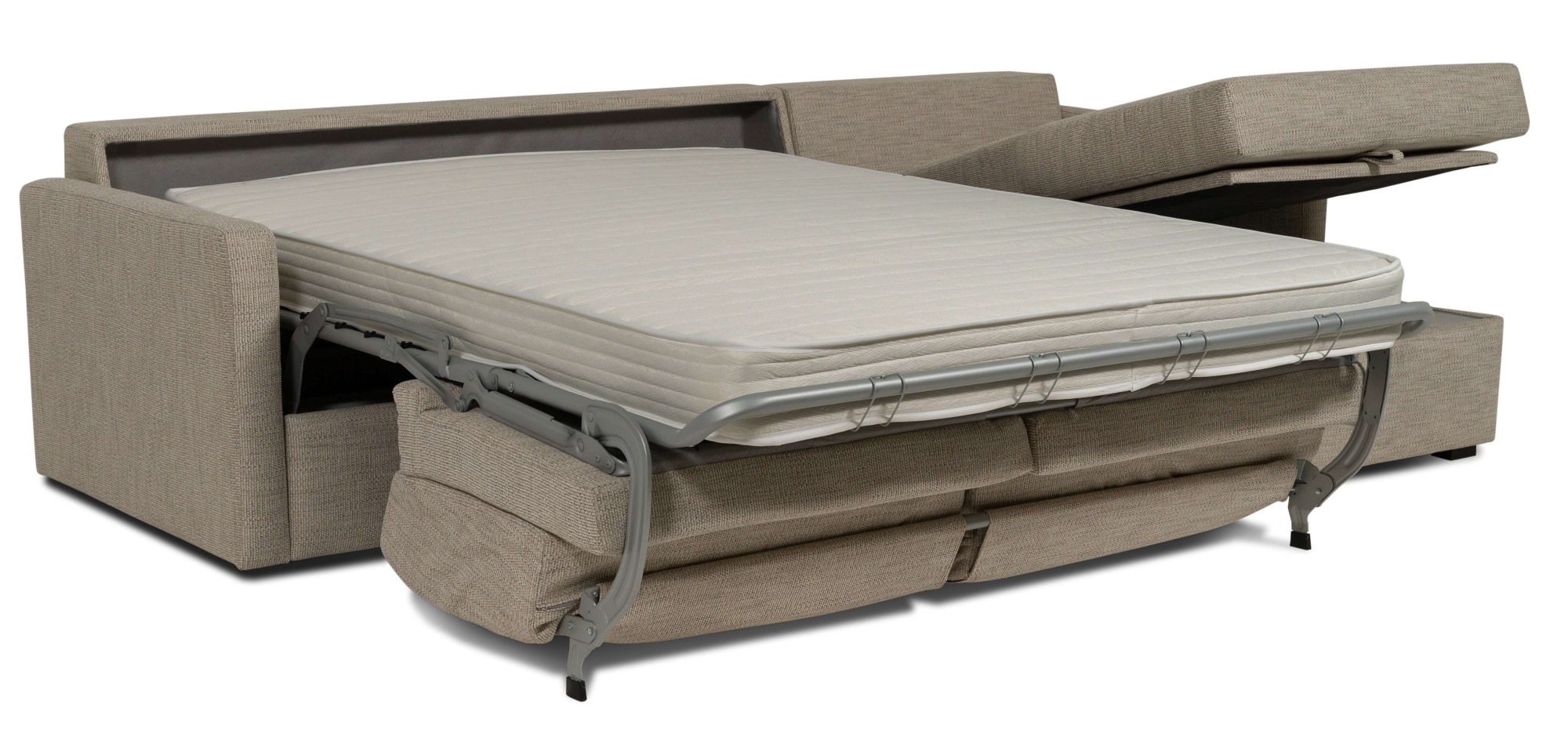 Places of Style Schlafsofa »GOLDPOINT Ecksofa 264 cm, Liegefläche (140/200cm), L-Form,«, Bettfunktion, Bonell-Federkernmatratze und Dauerschläfer-Funktion