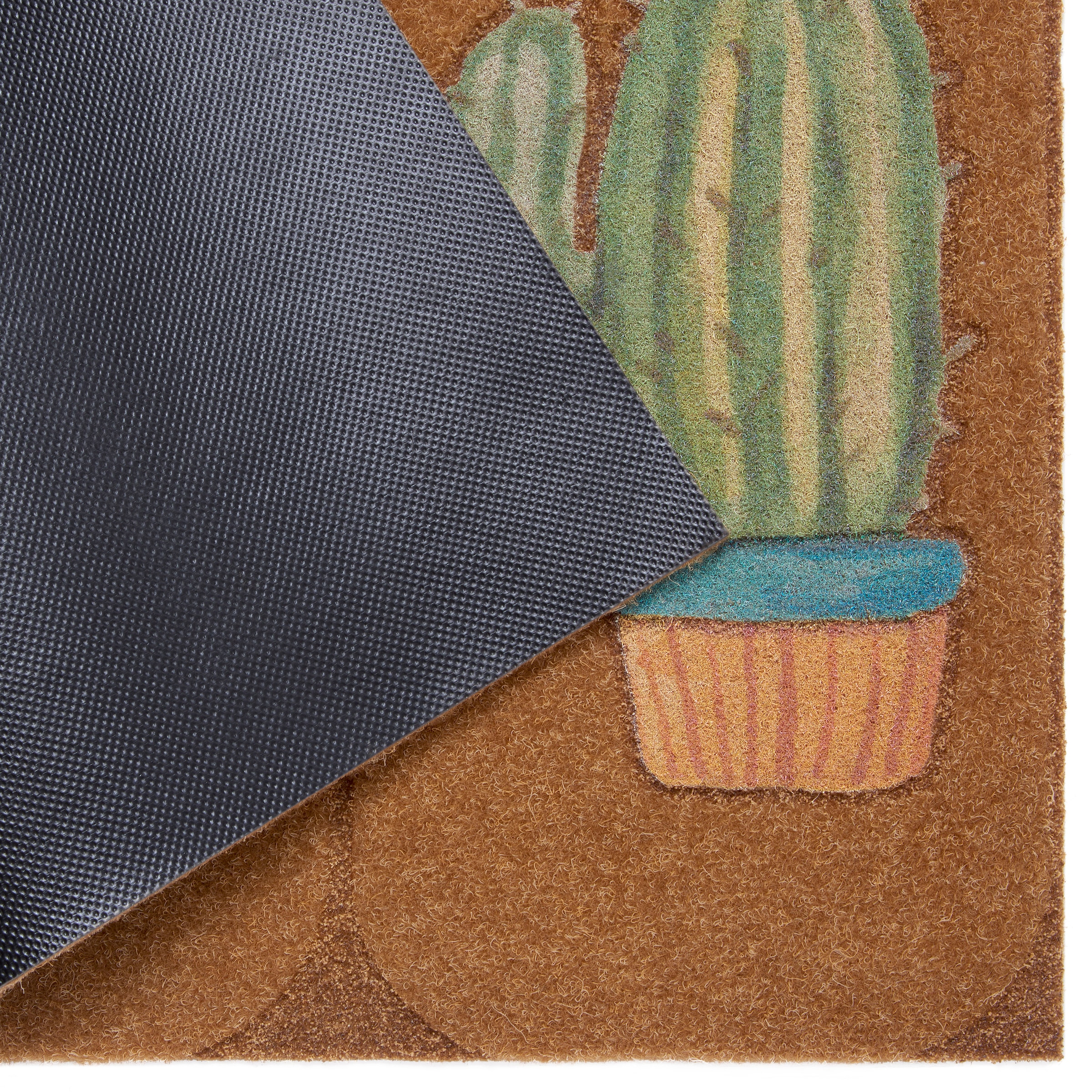 my home Fußmatte Kokos-Look, Pflegeleicht, Rutschfest, Robust, rechteckig, OTTO Farbenfroh, Schmutzfang bei »Kaktus«
