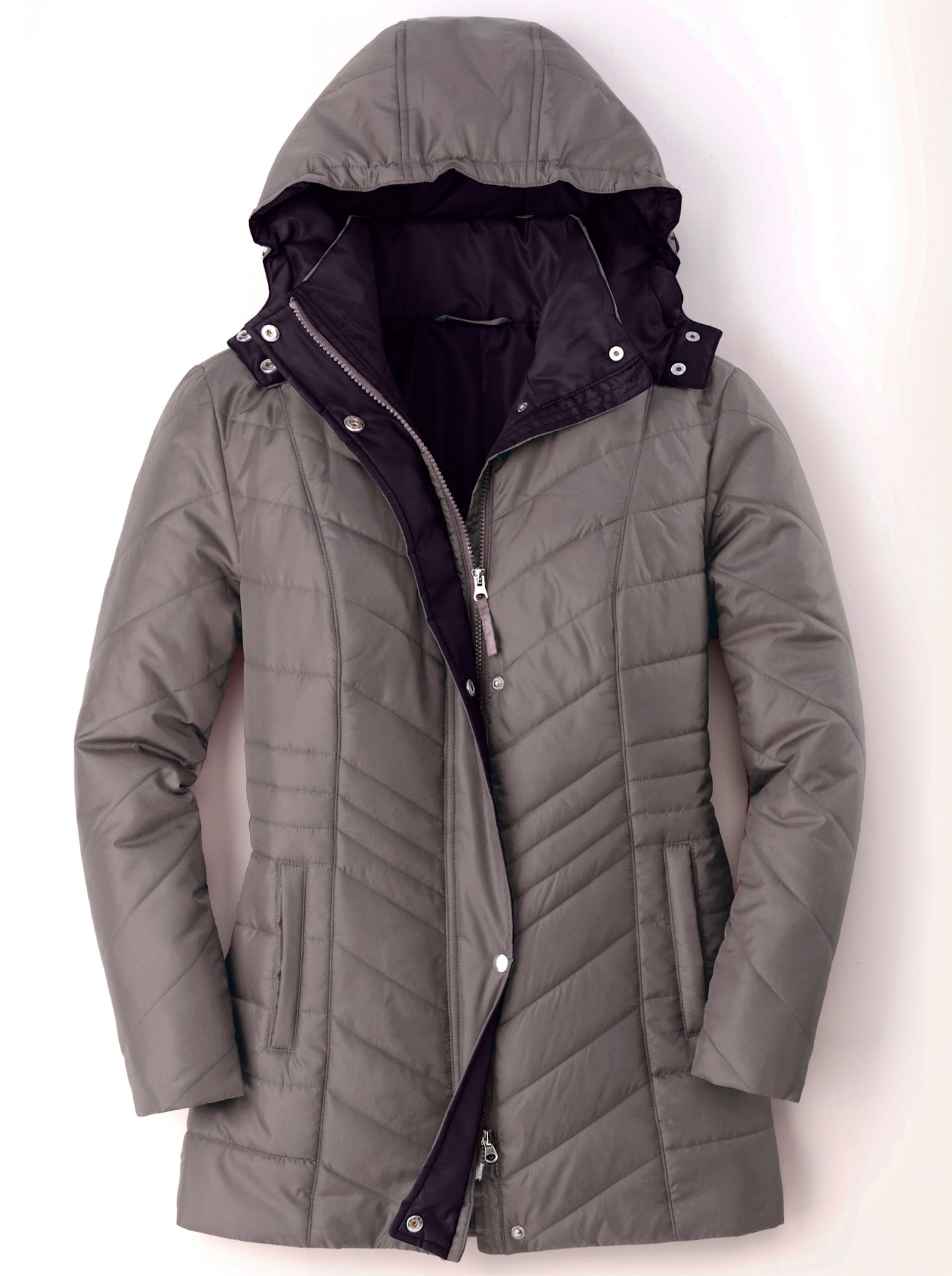 Classic Basics Steppjacke, mit Kapuze