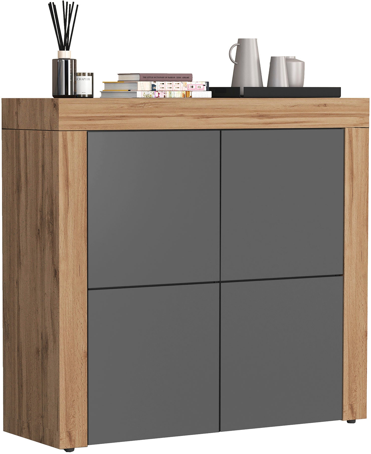 INOSIGN Highboard »CHRONOS Breite 140 cm mit 4 Türen und 8 Fächer 'Made in Italy'« 1 Stk. tlg. Hohes Sideboard, Kommode, Schrank, Grifflos mit Push to Open