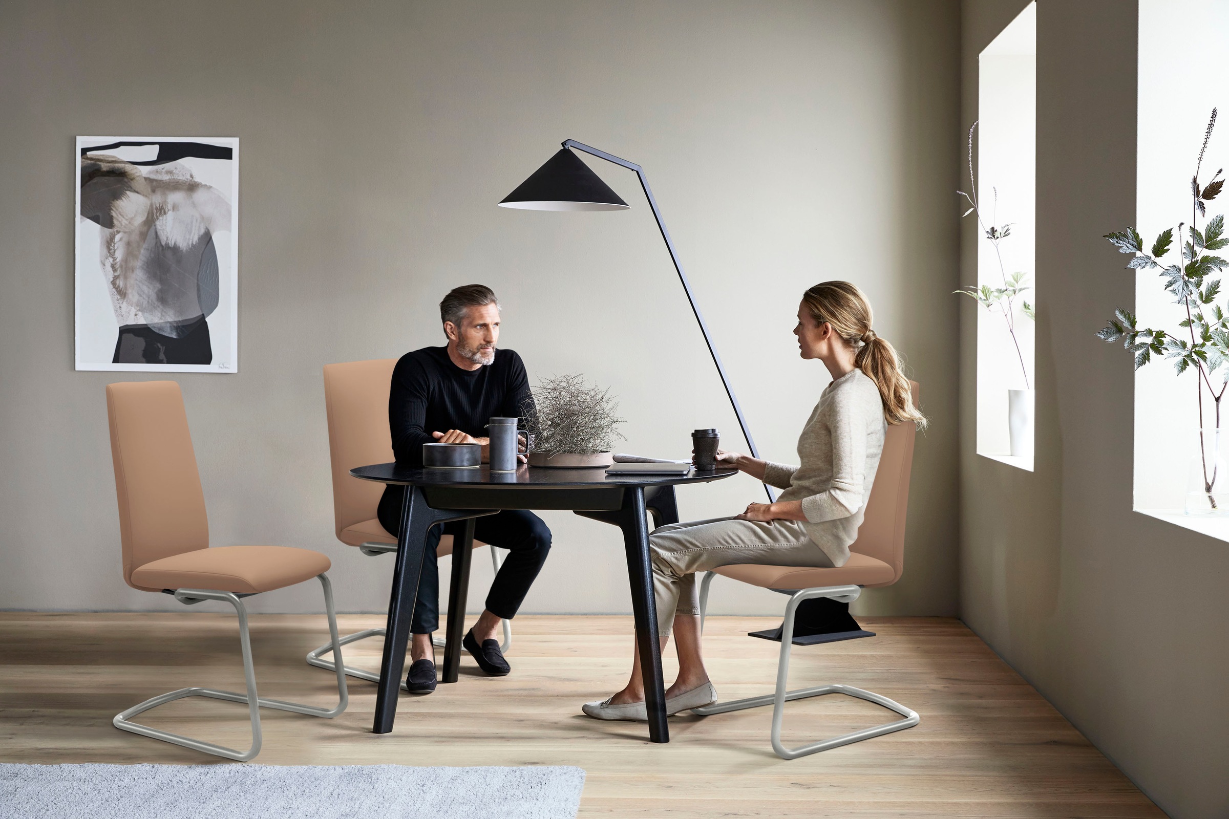 Stressless® Polsterstuhl »Laurel«, Leder PALOMA, High Back, Größe M, mit Beinen aus Stahl in Schwarz matt