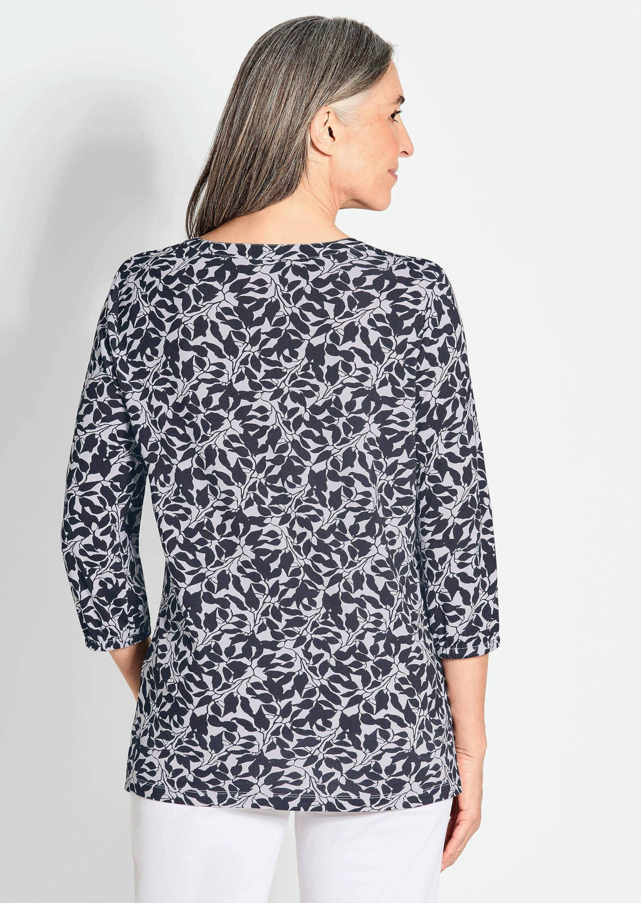 GOLDNER Schlupfbluse »Kurzgröße Bluse mit Muster, Halbarm«