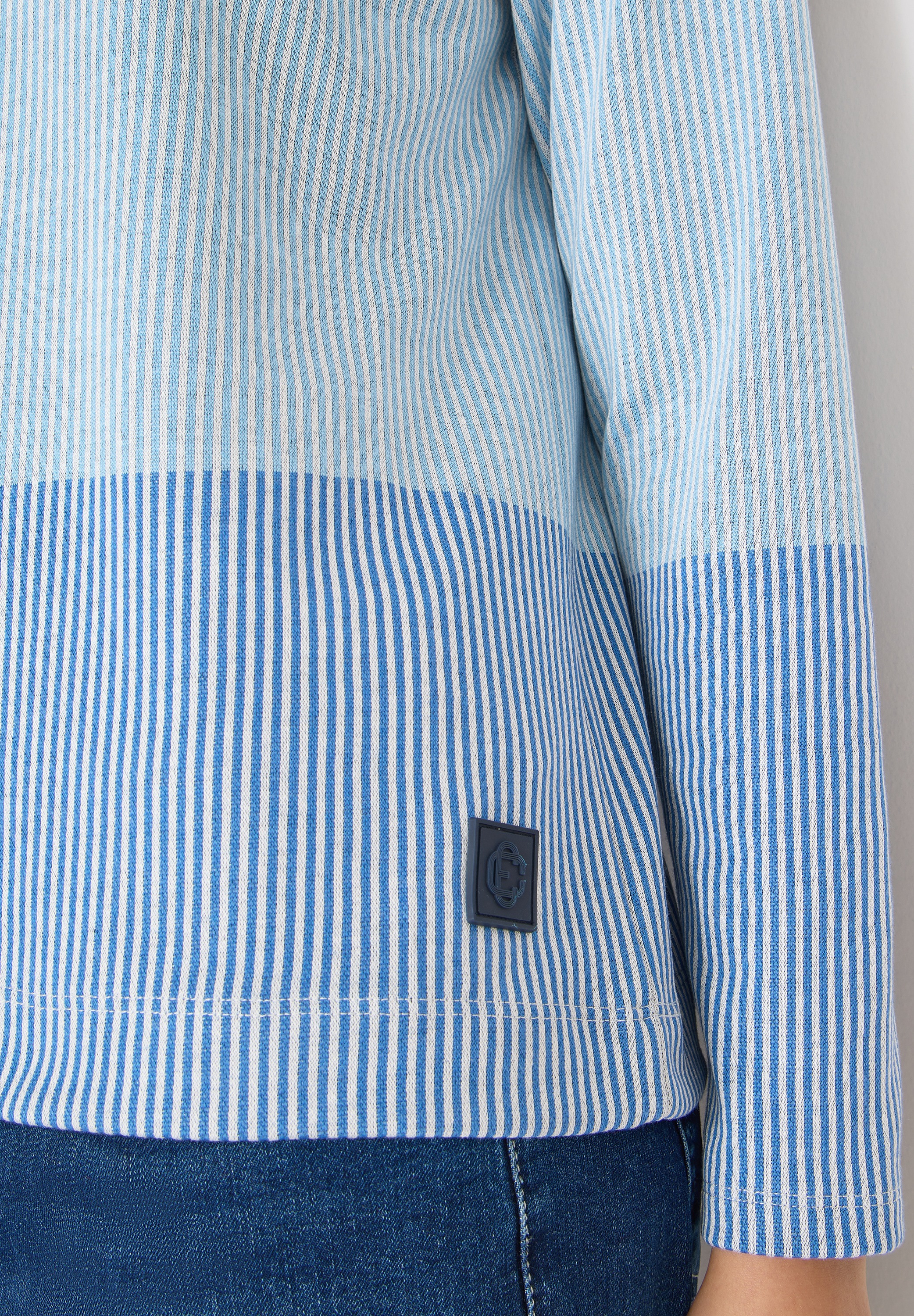 Cecil Jacquardpullover im Colorblocking-Look