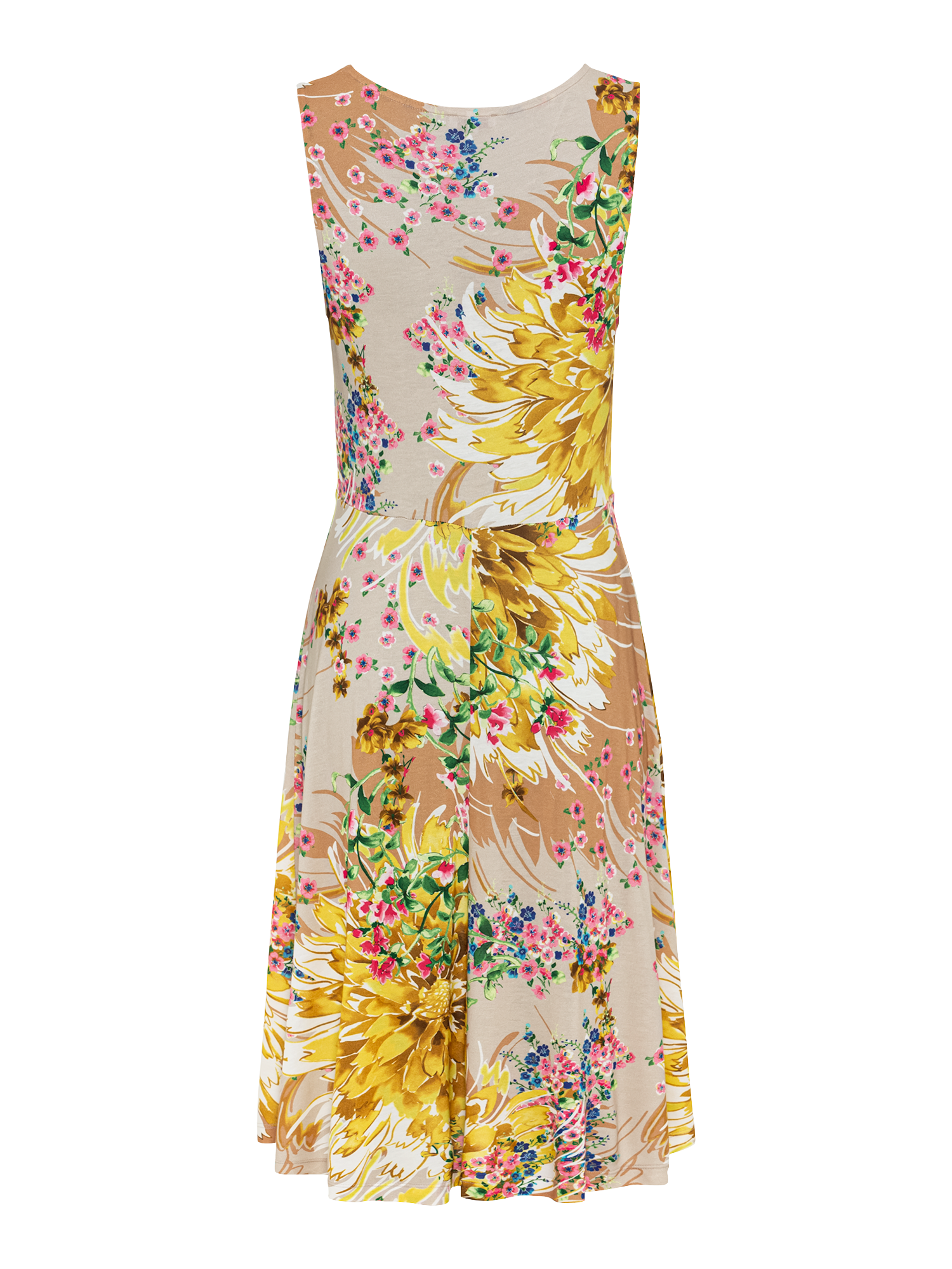 LASCANA Jerseykleid, mit Alloverdruck und Bindeband, Trägerkleid, Strandkleid, sommerlich