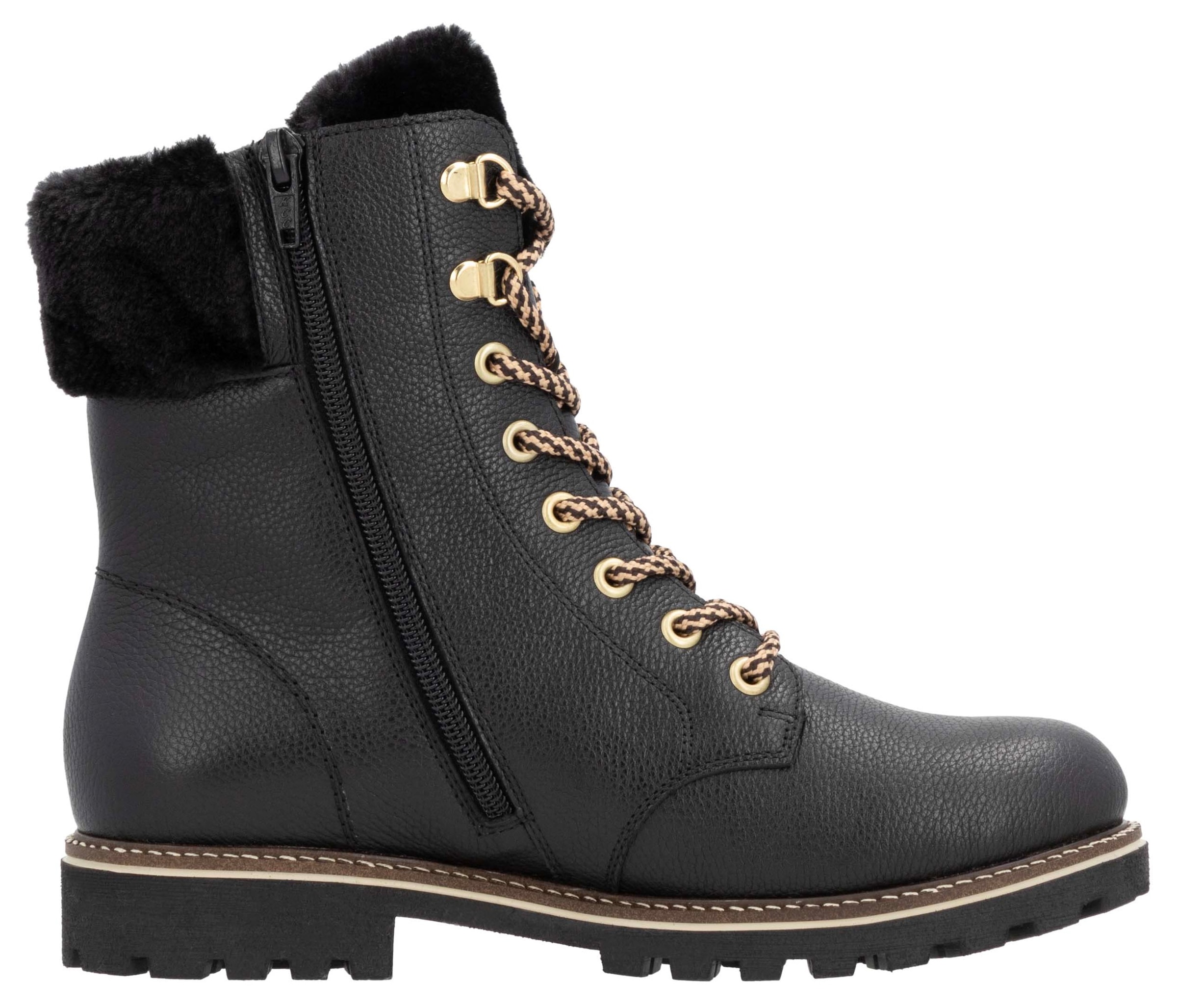 Remonte Winterboots »Elisabeth Hurley-Collection«, Schnürboots, Outdoorschuh, Schnürstiefelette mit Zierschnalle