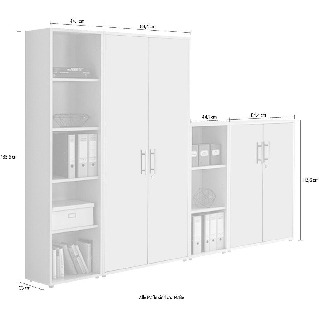 BMG Möbel Büro-Set »TABOR 4 hoch«, (Set, 2 tlg.)