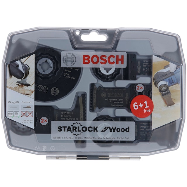 Bosch Professional Sägeblatt »Starlock-Set für Holz, 6+1-teilig«, (Set, 7 St.)  bei OTTO