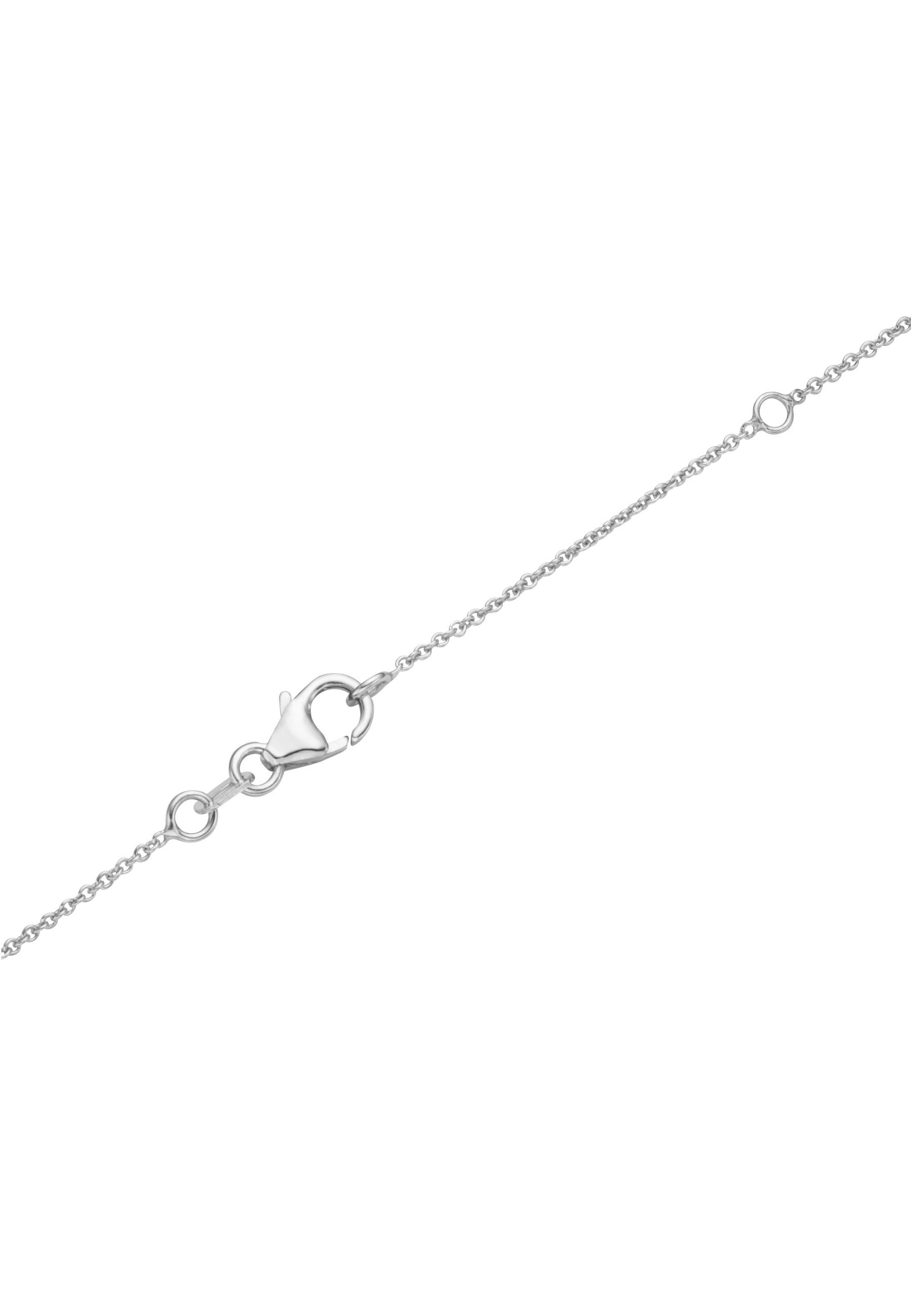 Smart Jewel Collier »Collier mit runden Plättchen und Zirkonia als Behang, Silber 925«