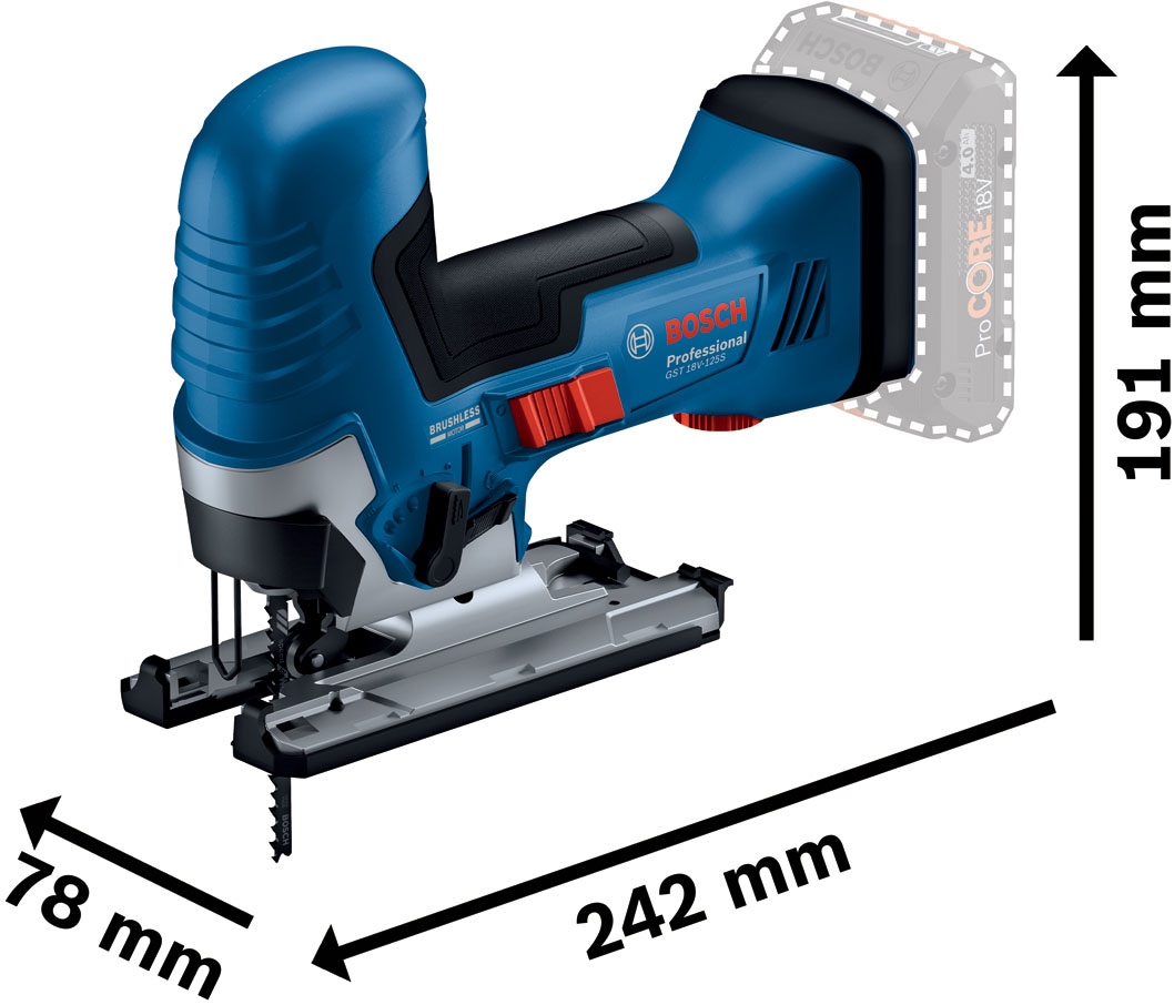Bosch Professional Akku-Stichsäge »»GST 18V-125 S««, ohne Akku, ohne Ladegerät