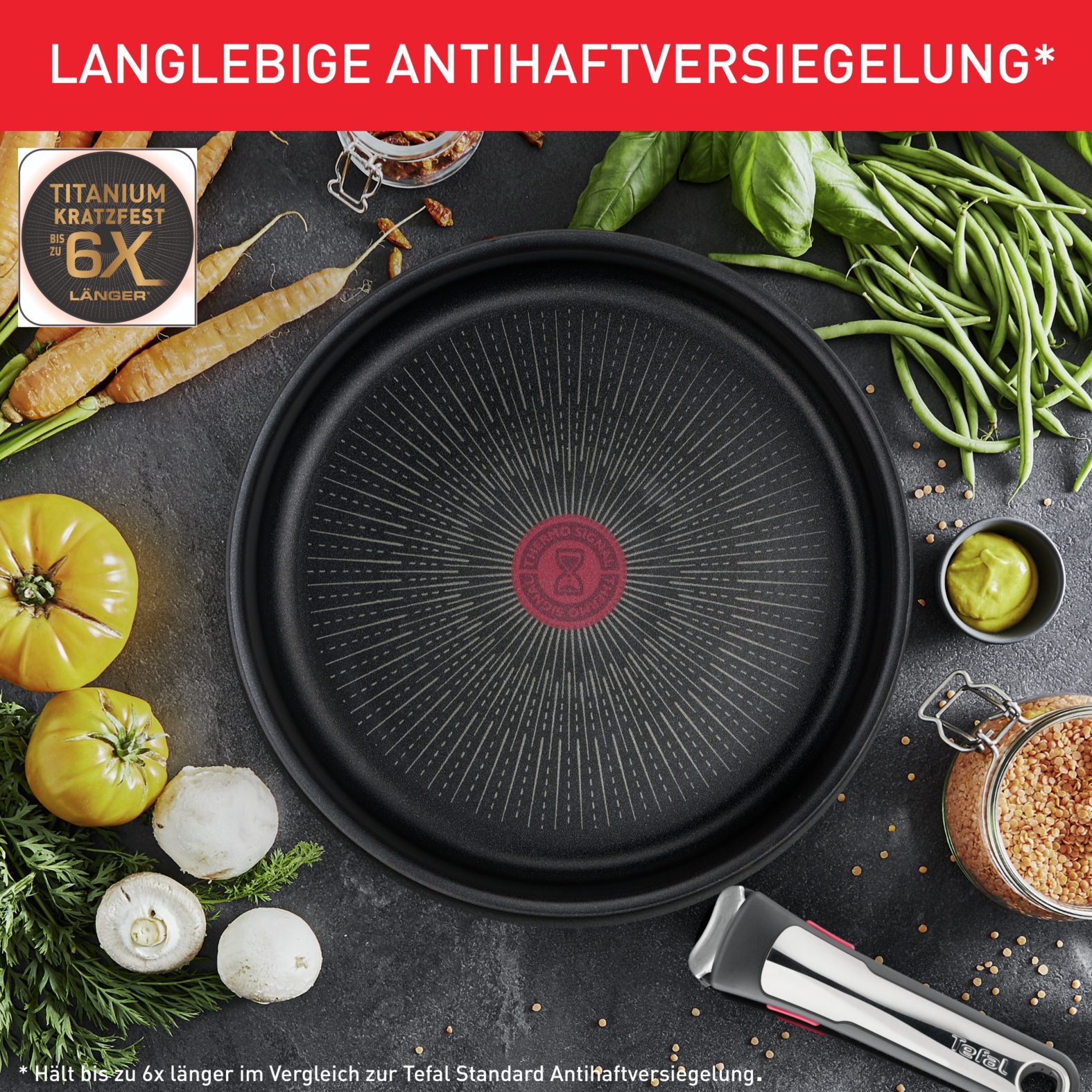 Tefal Pfannen-Set »Ingenio Preference«, Edelstahl, (Set, 3 tlg., Tefal Ingenio Preference Pfannenset, 2 teilig, Ø 24, 28 cm, 1 Griff), stapelbar, Antihaftversiegelung, Induktion, Made in France, kompakt