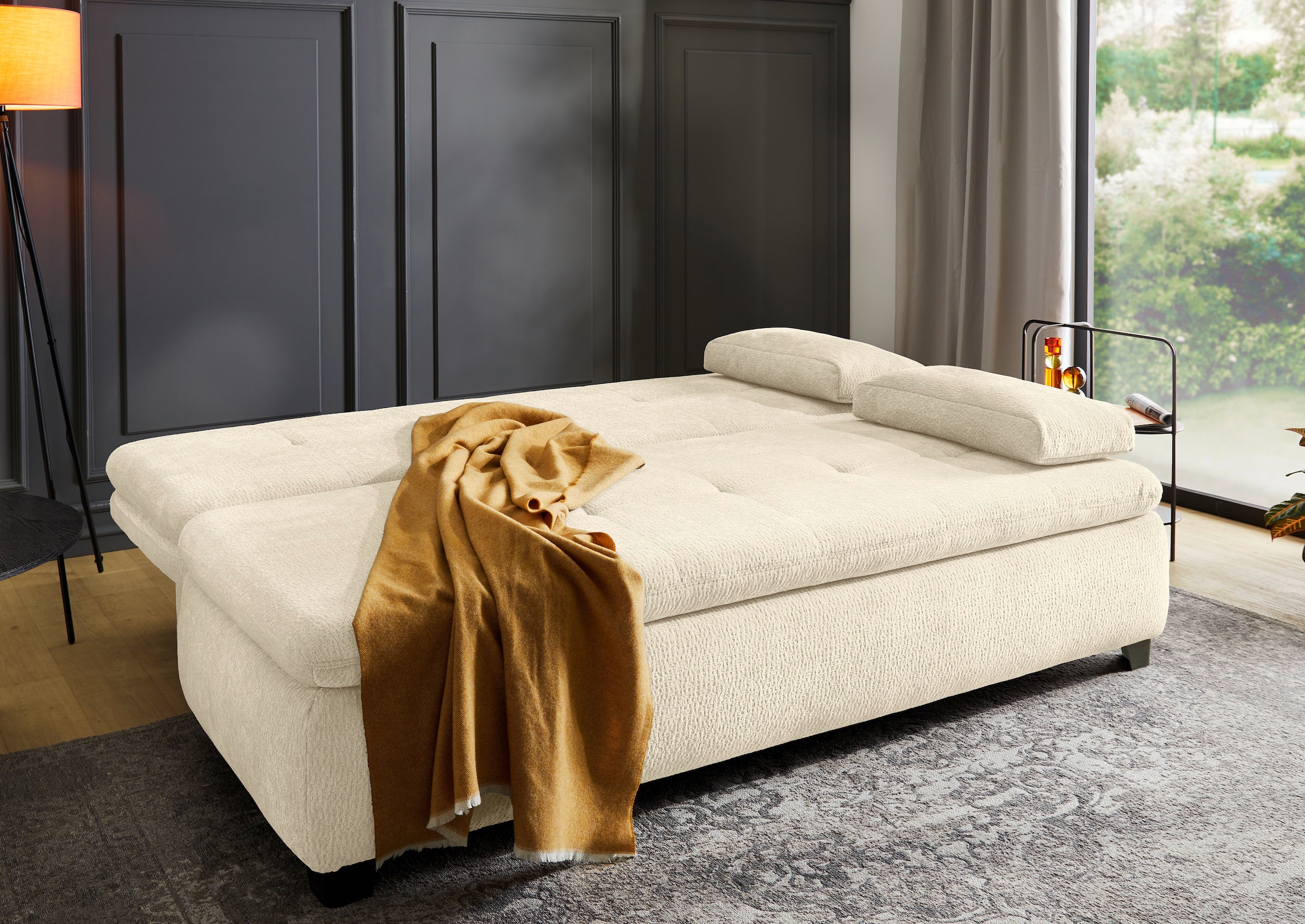 Jockenhöfer Gruppe Schlafsofa »Balu, Dauerschlafsofa, 140kg Belastbarkeit je Sitz« Bettkasten, Gästebett, Hub-Schwenkbeschlag